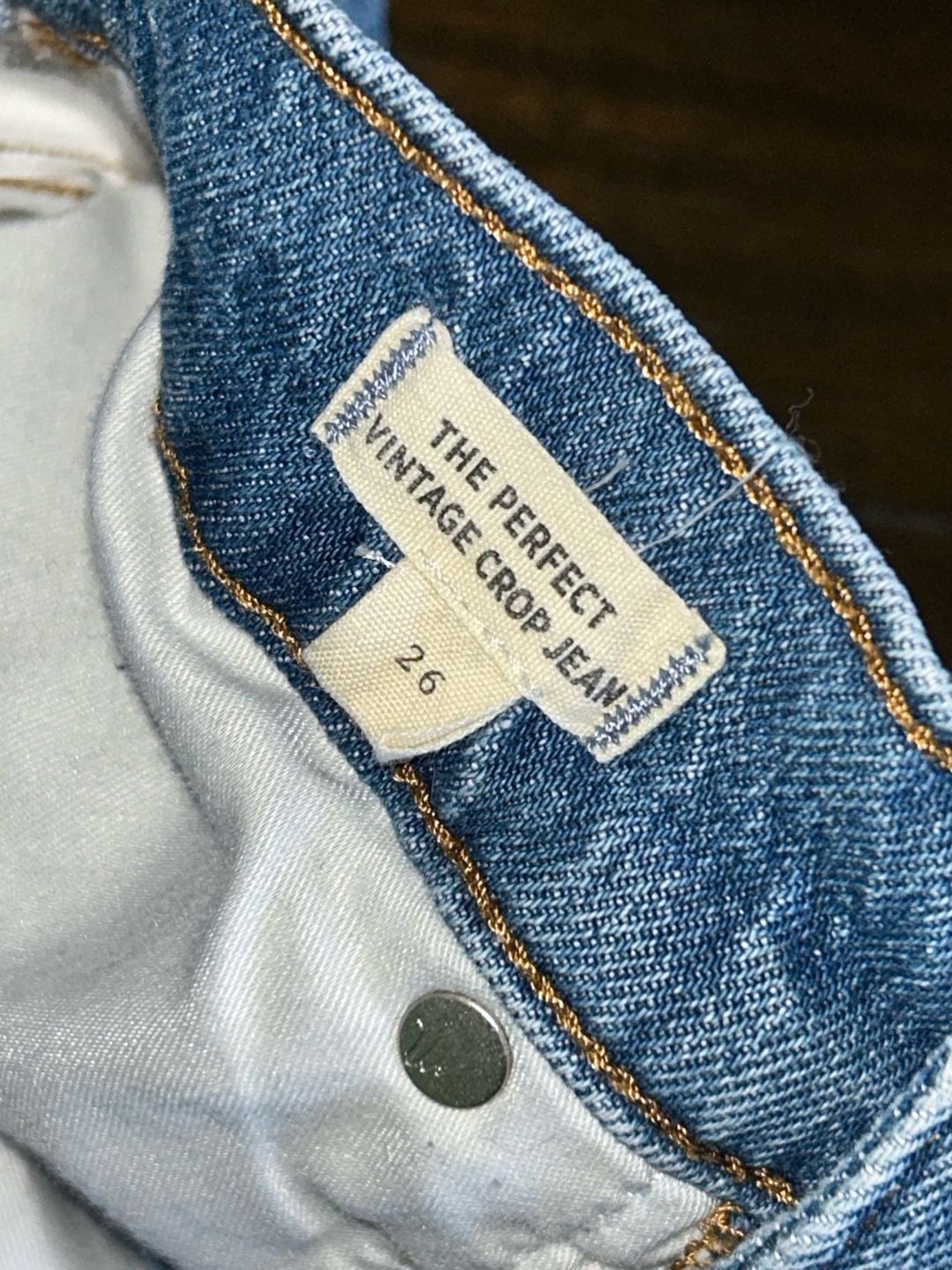 Madewell The Perfect Vintage Crop Jean Size 26 Light Wash Distressed Raw Hem 6