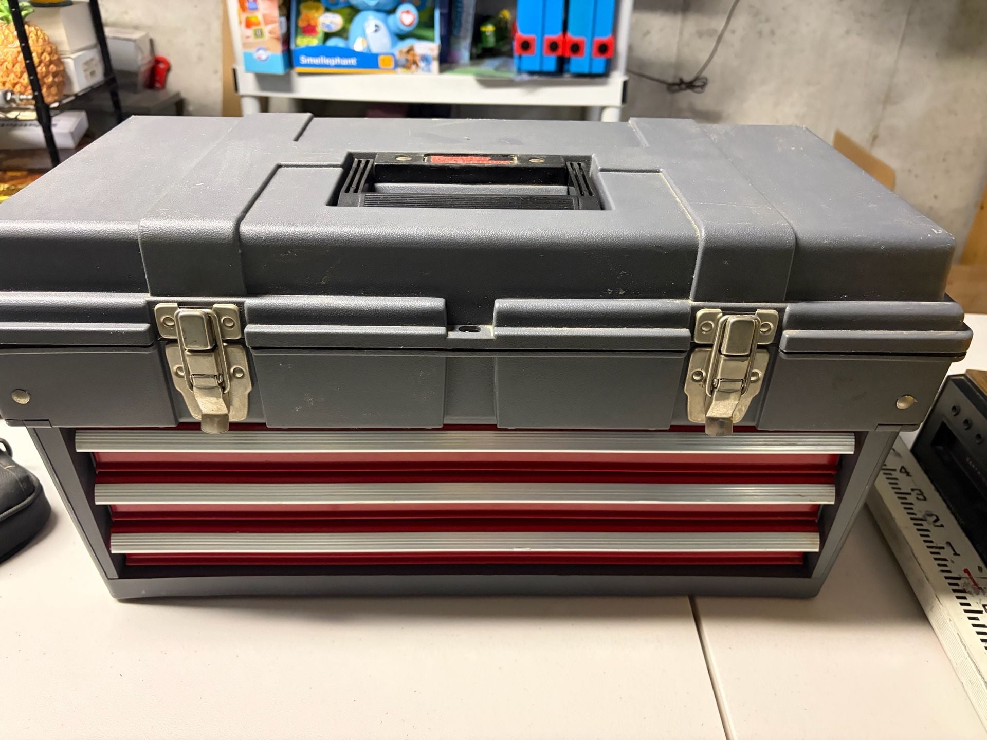 Popular Mechanics Vintage 22" Portable Tool Chest with 3 Steel Drawers 1