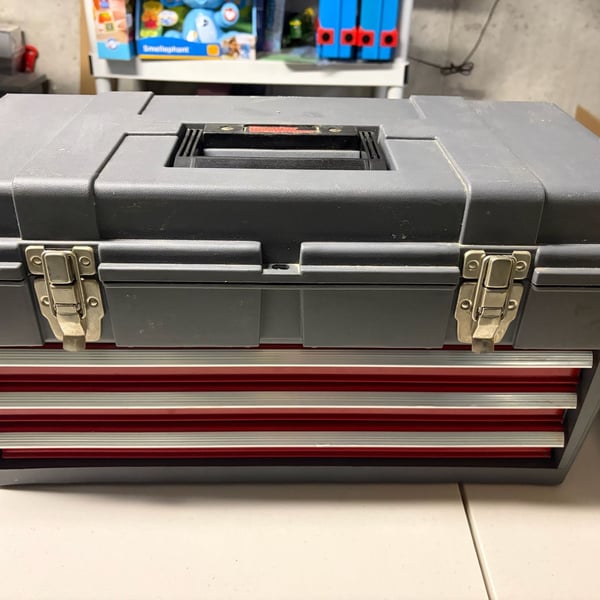 Popular Mechanics Vintage 22" Portable Tool Chest with 3 Steel Drawers