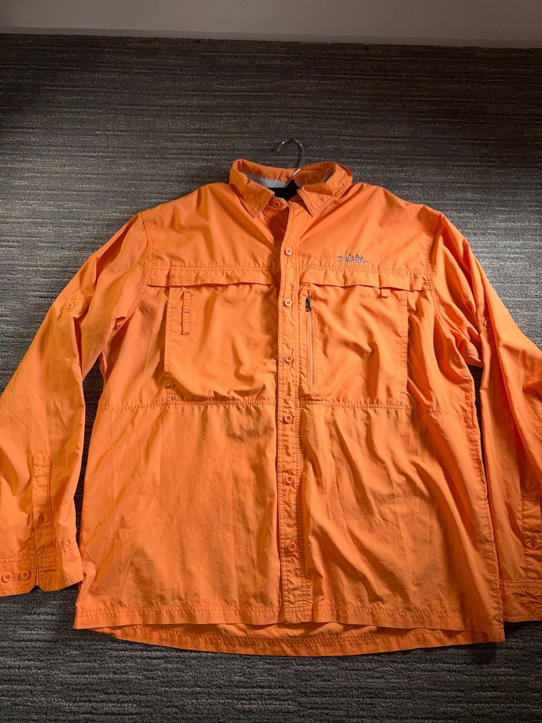 Salt Life Men's Orange Long Sleeve Vented Fishing Shirt SLM30018 Size XL 2