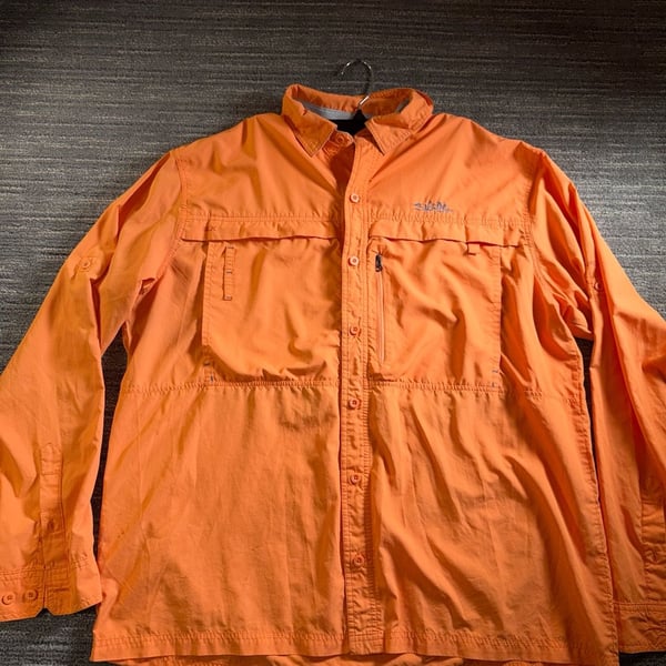 Salt Life Men's Orange Long Sleeve Vented Fishing Shirt SLM30018 Size XL