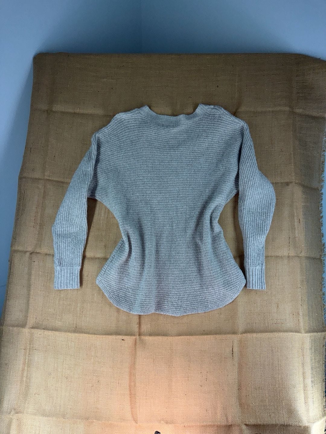 maurices Grey V-Neck Textured Knit Dolman Sleeve Sweater 6
