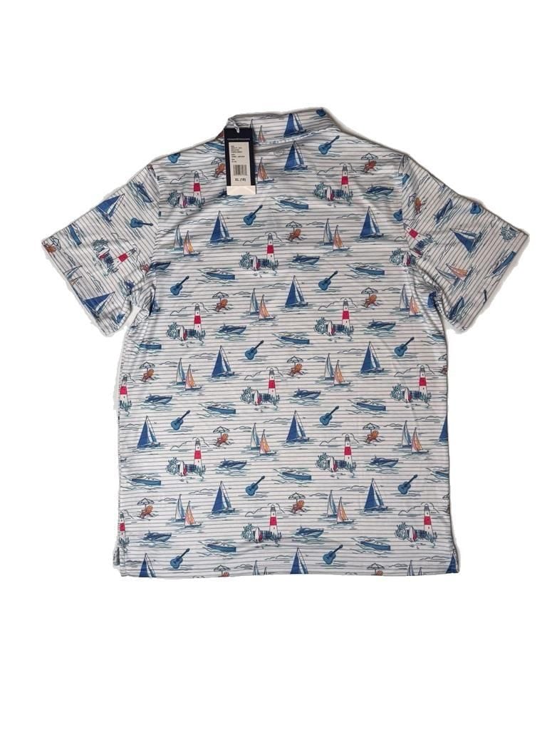 Vineyard Vines Boys On-The-Go Sankaty Performance Polo Nautical Scenery XL 18 3