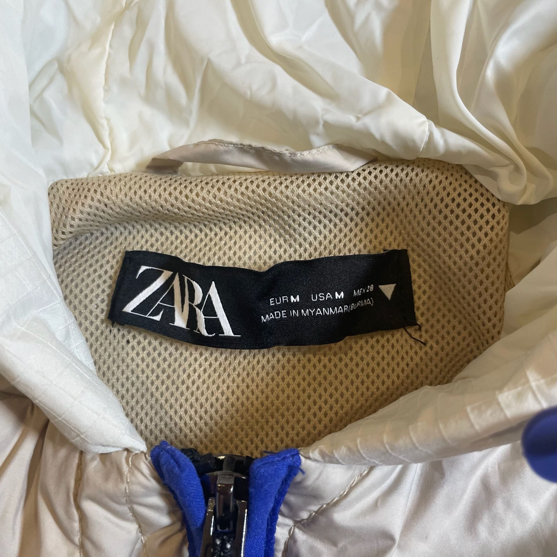 ZARA Water Repellent Colorblock Quilted Jacket with Hood 3