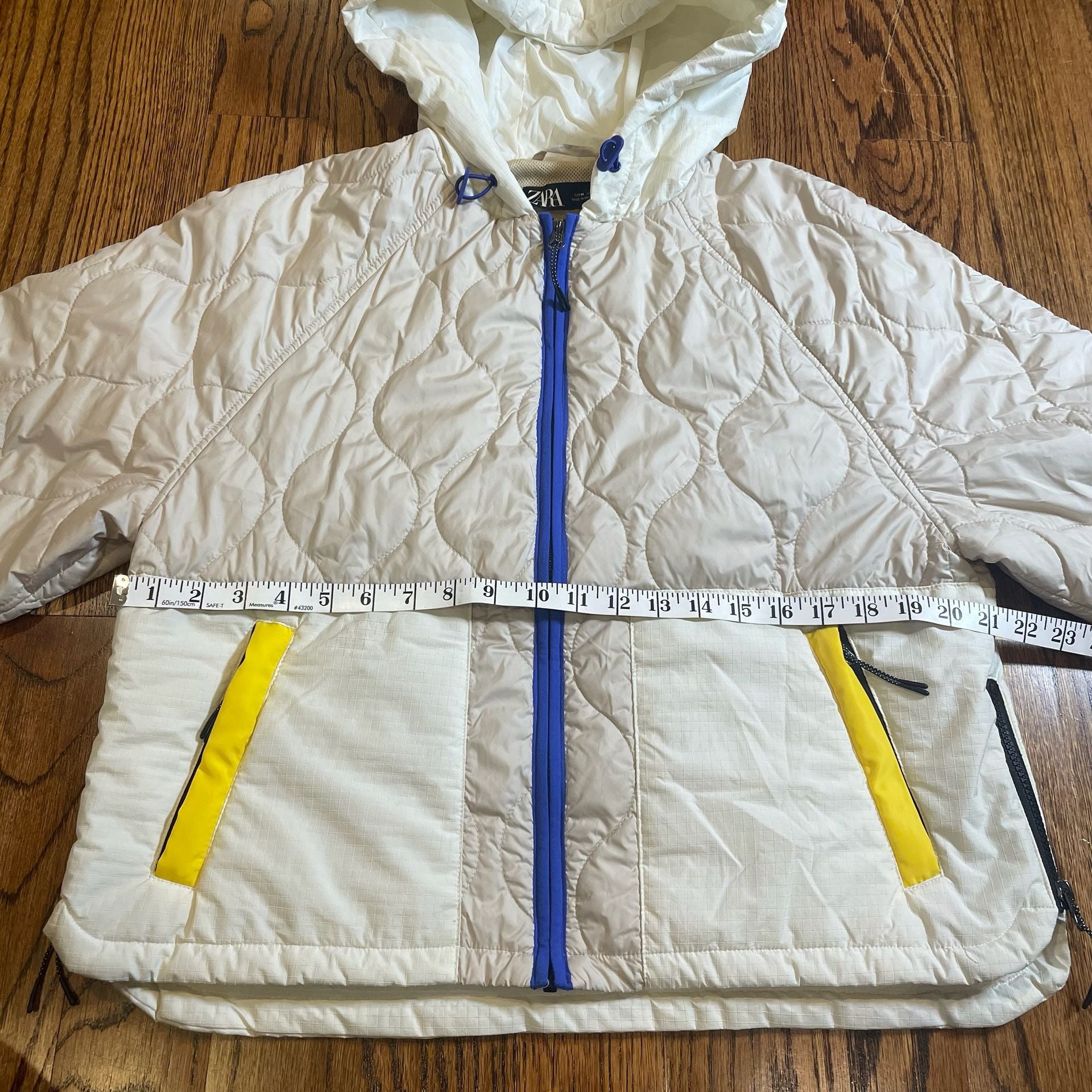 ZARA Water Repellent Colorblock Quilted Jacket with Hood 5