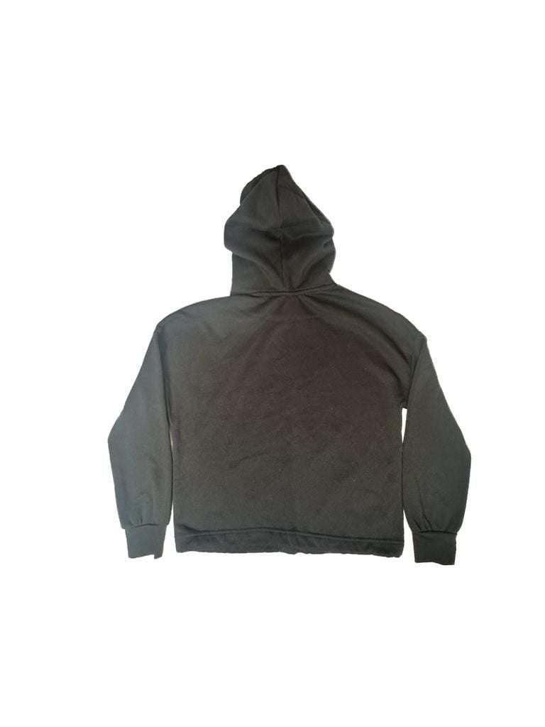 bebe sport Women's Black Pullover Hoodie with Mixed Media Pocket 3