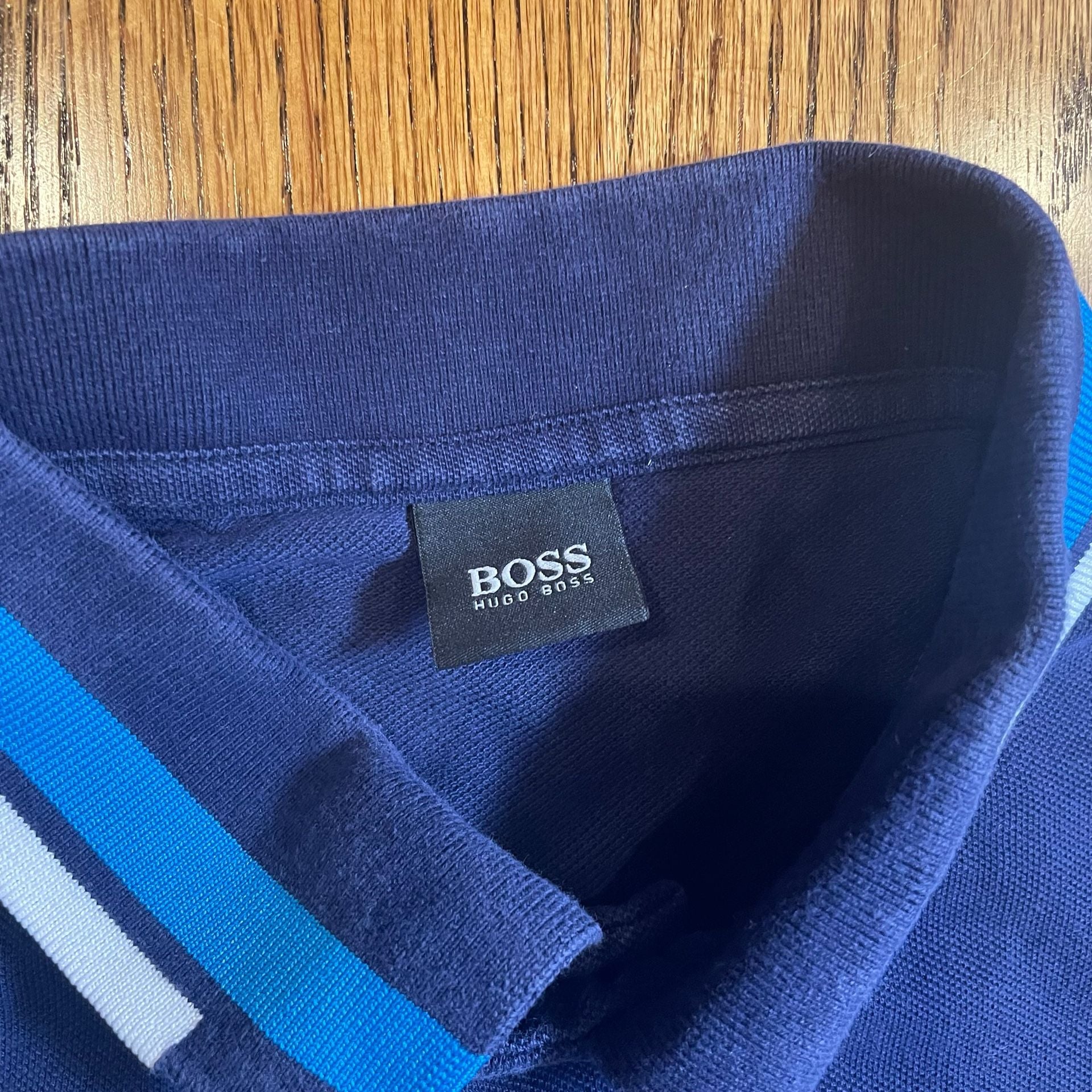 Hugo Boss Paddy Polo Navy Blue with Tipped Contrast Collar XL 5