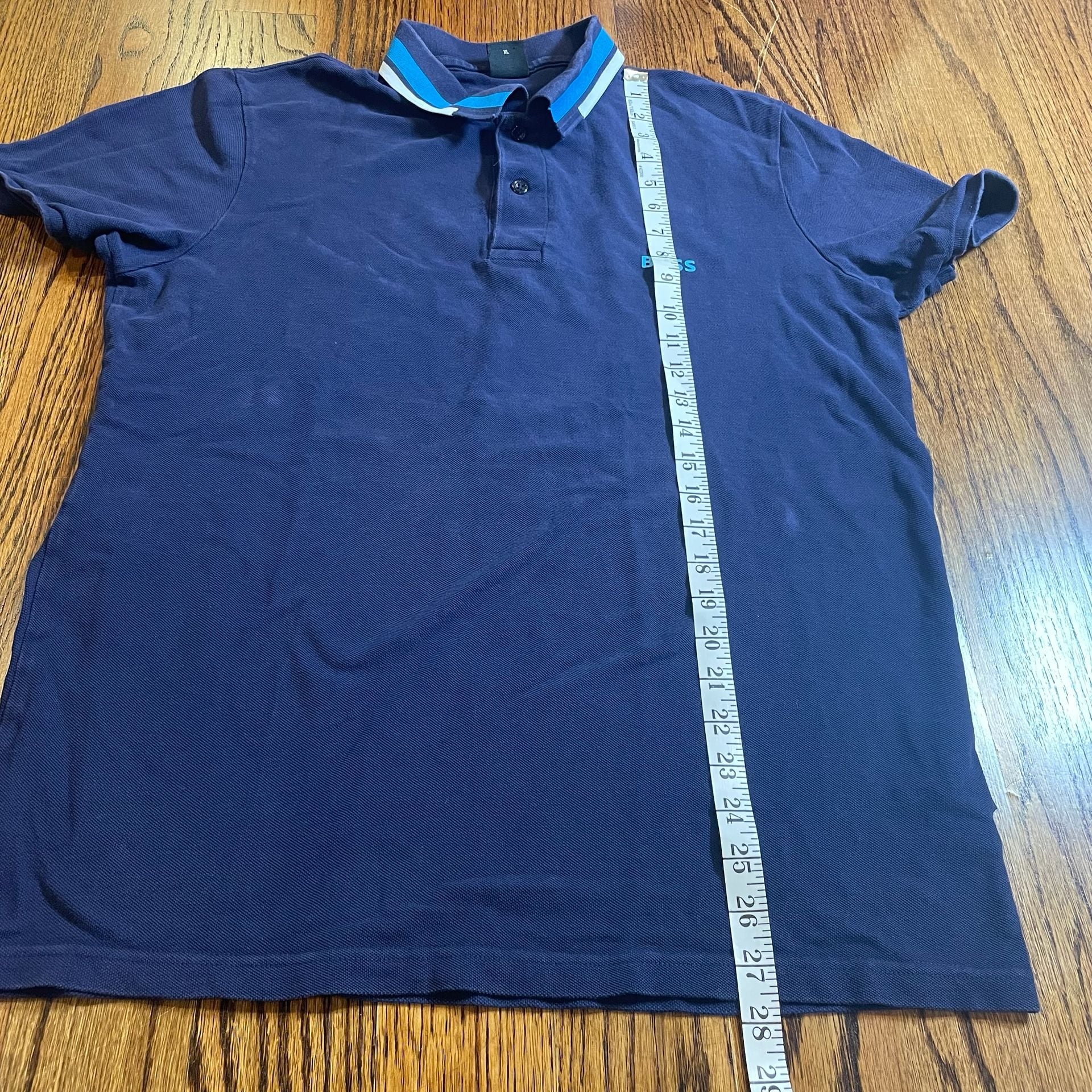 Hugo Boss Paddy Polo Navy Blue with Tipped Contrast Collar XL 6