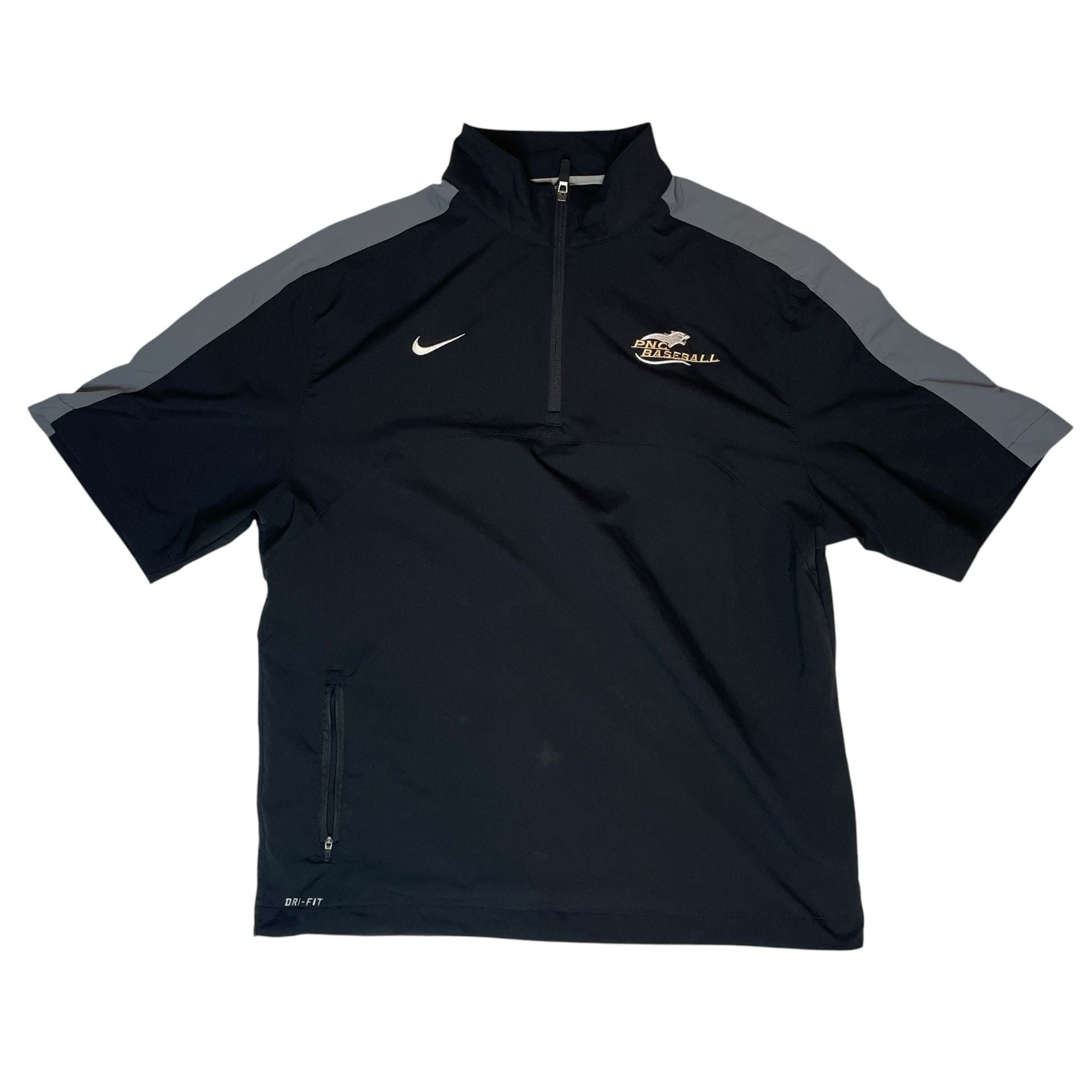 Nike Dri-FIT 1/4 Zip Pullover PNCC Baseball Black Gray Mens M 2