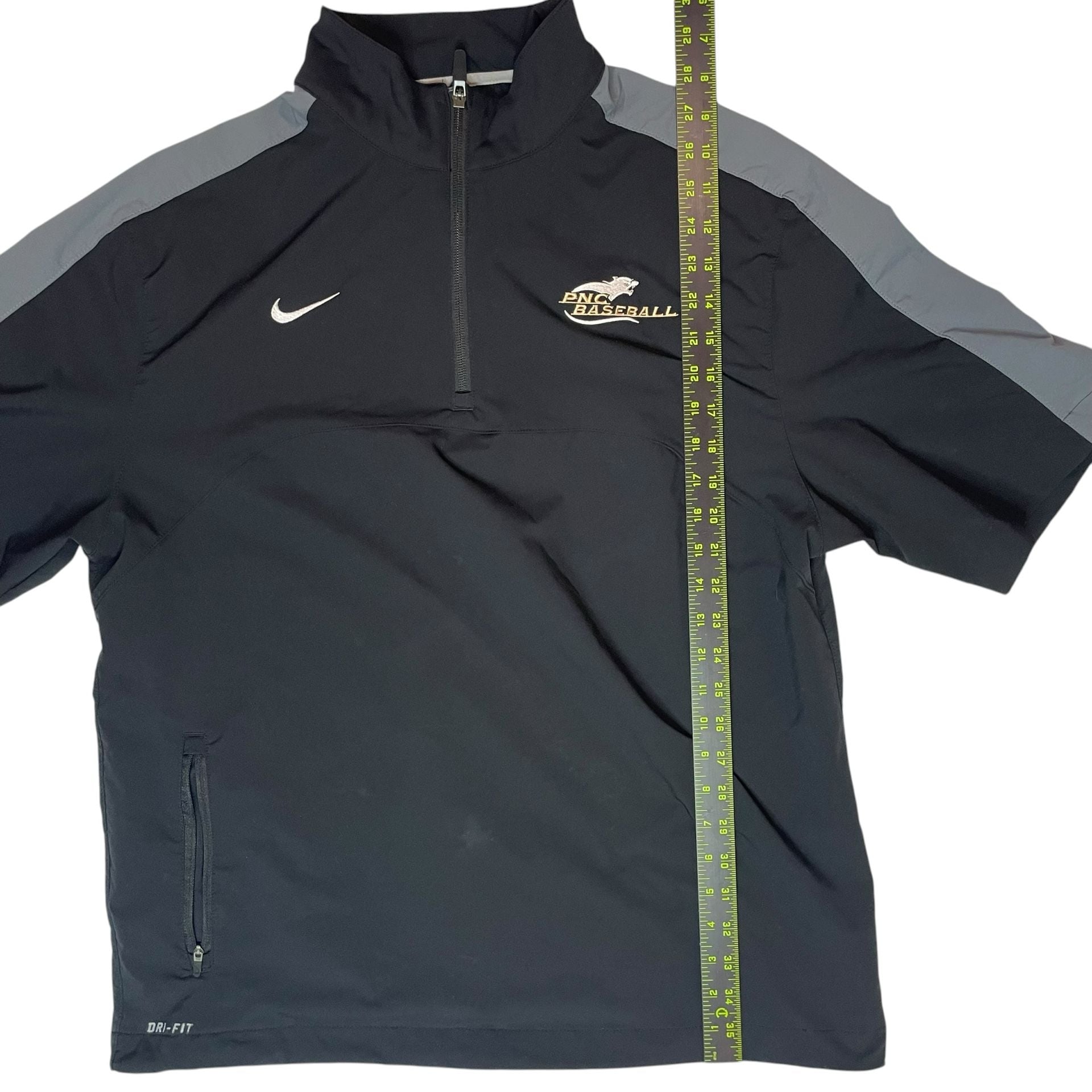 Nike Dri-FIT 1/4 Zip Pullover PNCC Baseball Black Gray Mens M 3