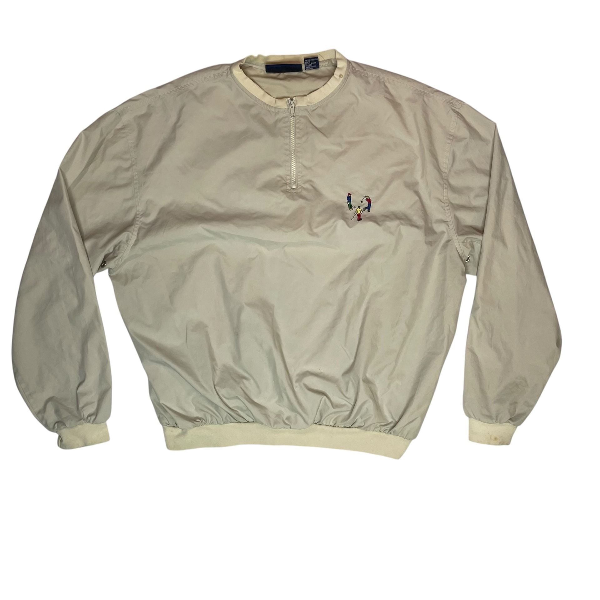 Pivot Rules Golf Pullover Windbreaker 1/4 Zip Cream XL Vintage 2