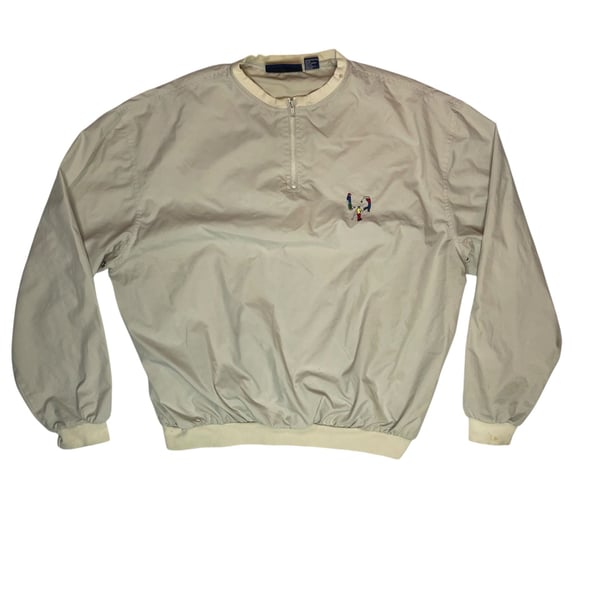 Pivot Rules Golf Pullover Windbreaker 1/4 Zip Cream XL Vintage