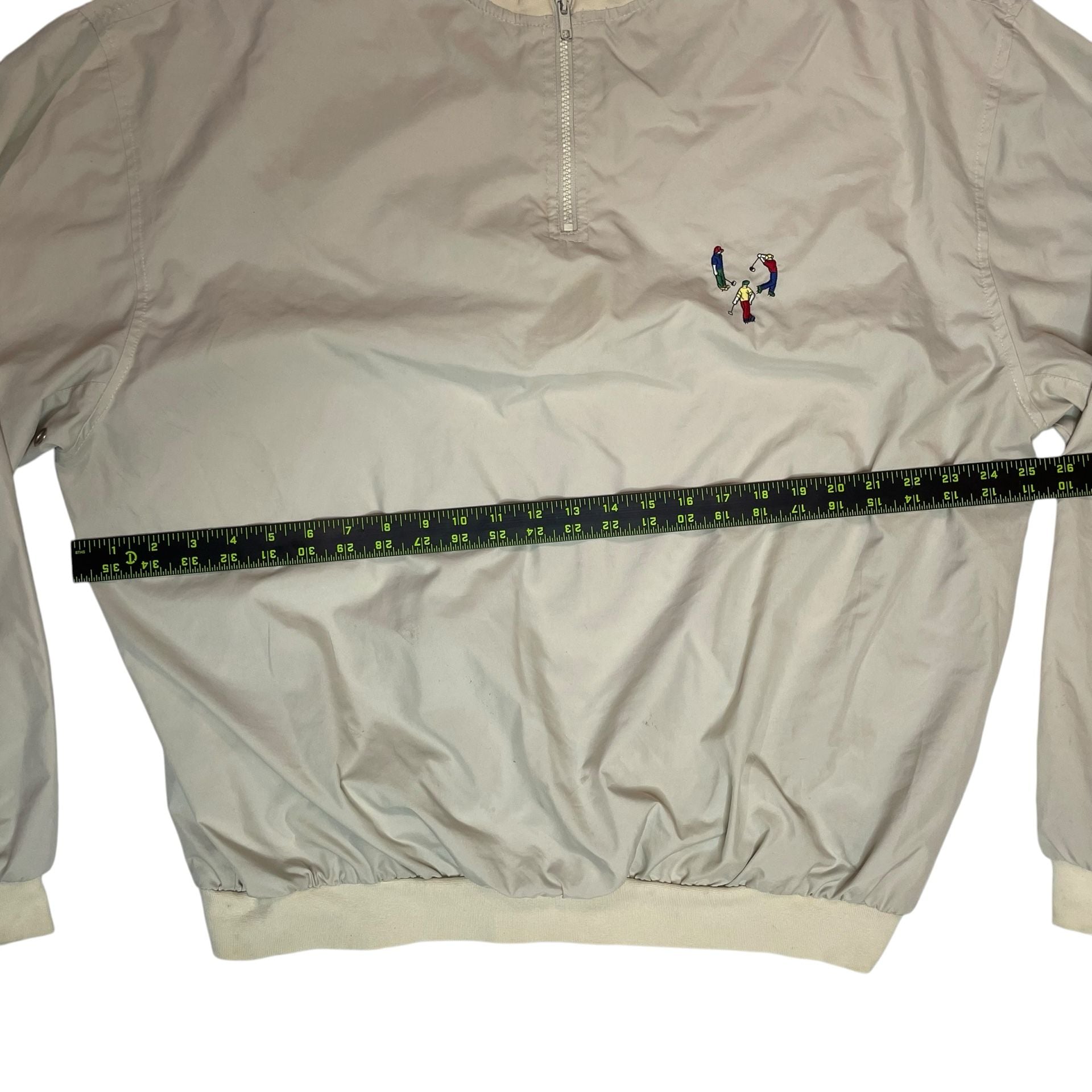 Pivot Rules Golf Pullover Windbreaker 1/4 Zip Cream XL Vintage 4