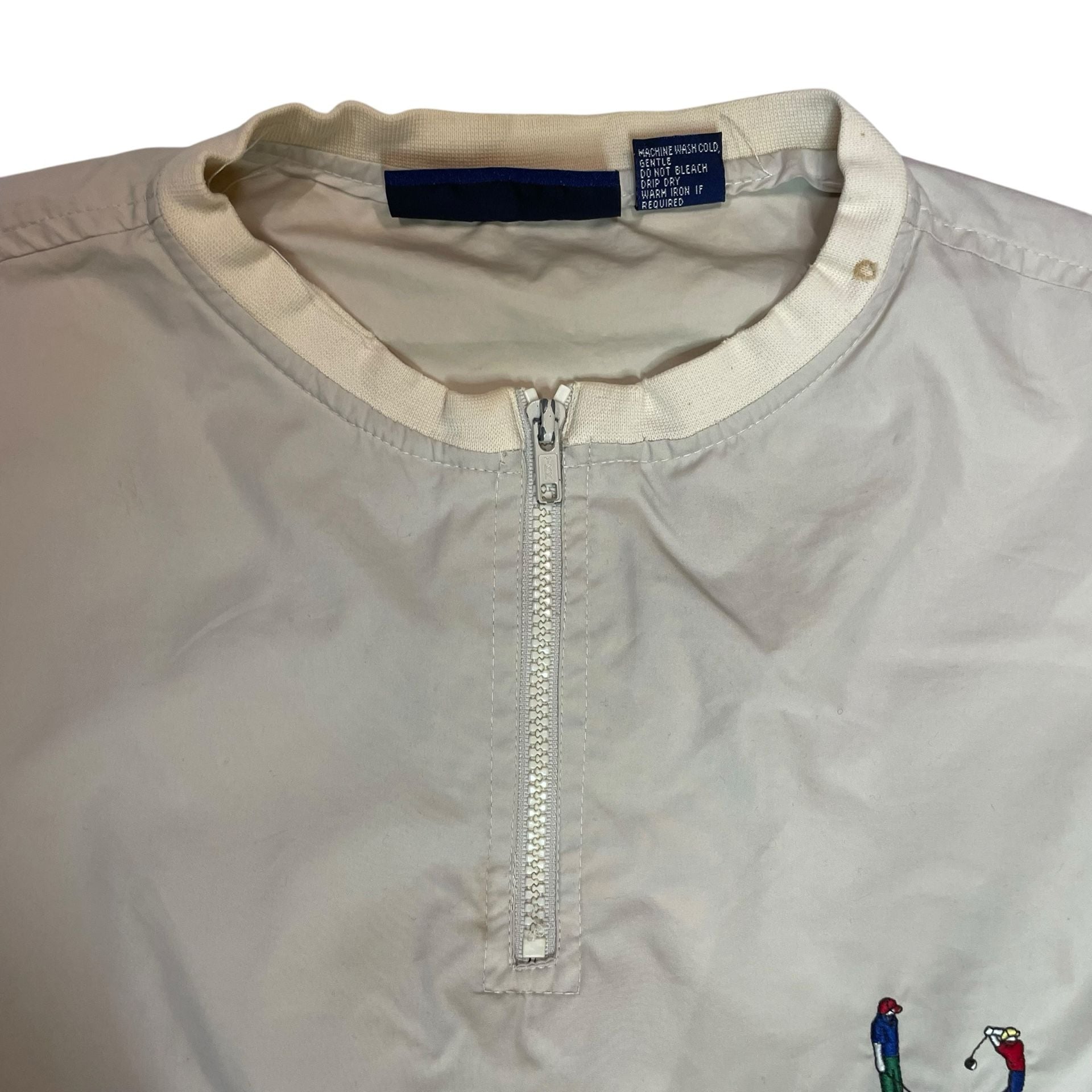 Pivot Rules Golf Pullover Windbreaker 1/4 Zip Cream XL Vintage 6