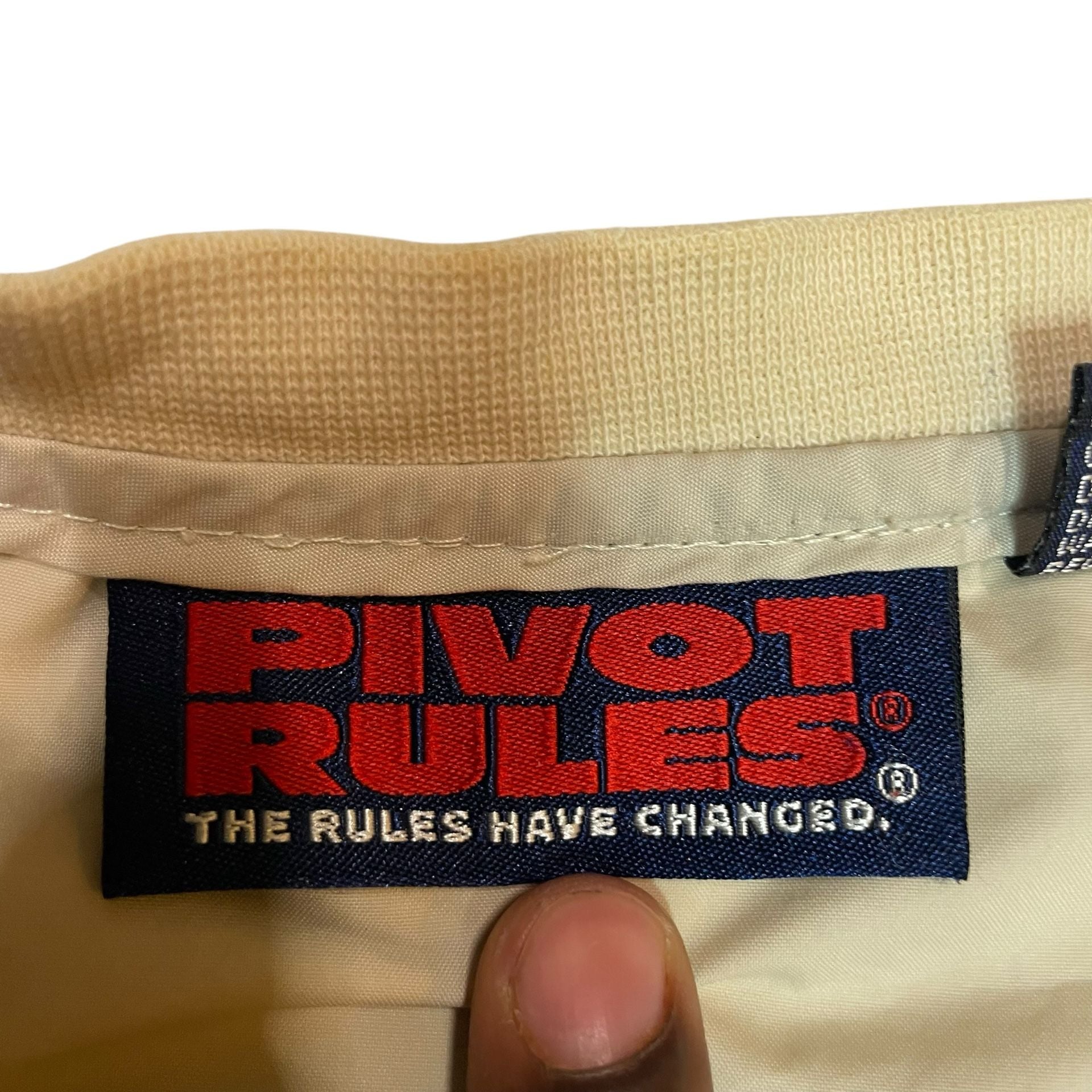 Pivot Rules Golf Pullover Windbreaker 1/4 Zip Cream XL Vintage 9