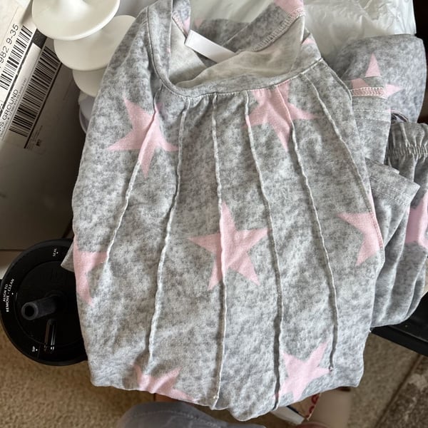 Star Pajama Set 2 Pieces Long Sleeve Ladies Pajamas Lounge Sleepwear with size L