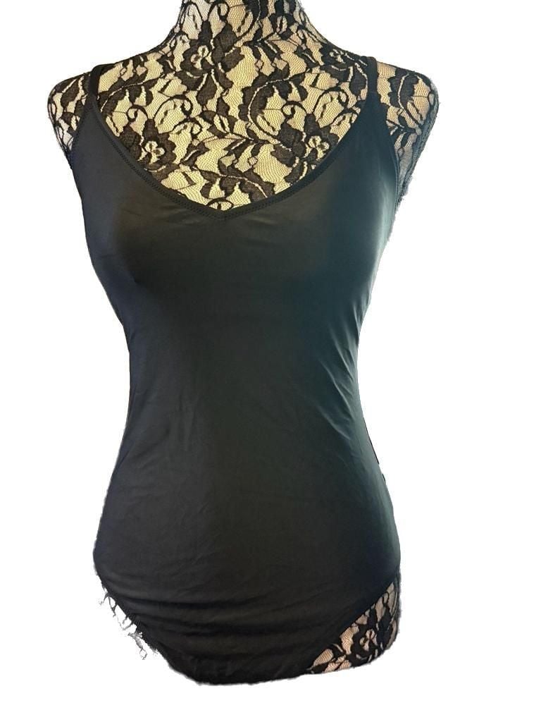 Aerie Black Lace Up Back One Piece Swimsuit Size M Long NWT 1