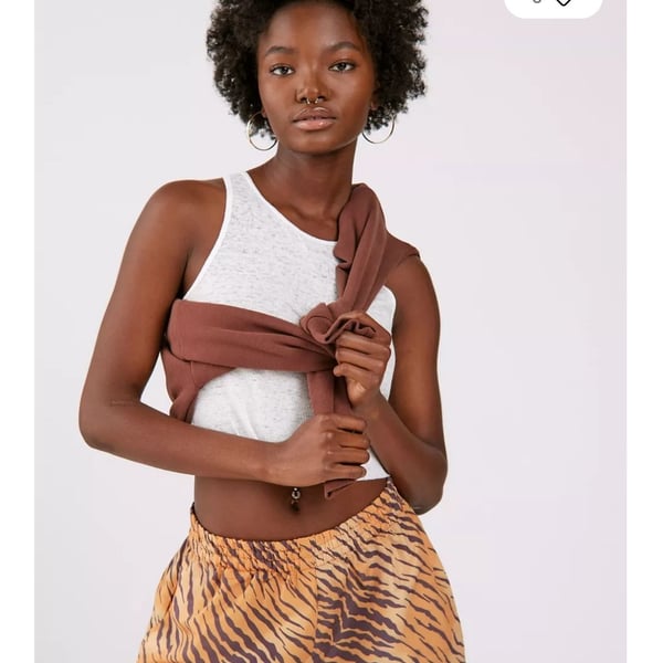 Urban Renewal Remnants Tiger Print Nylon Shorty Short