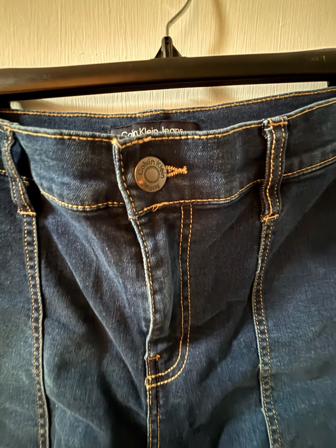 Calvin Klein Jeans Women's High Rise Dark Wash Utility Denim Shorts Size 32 5