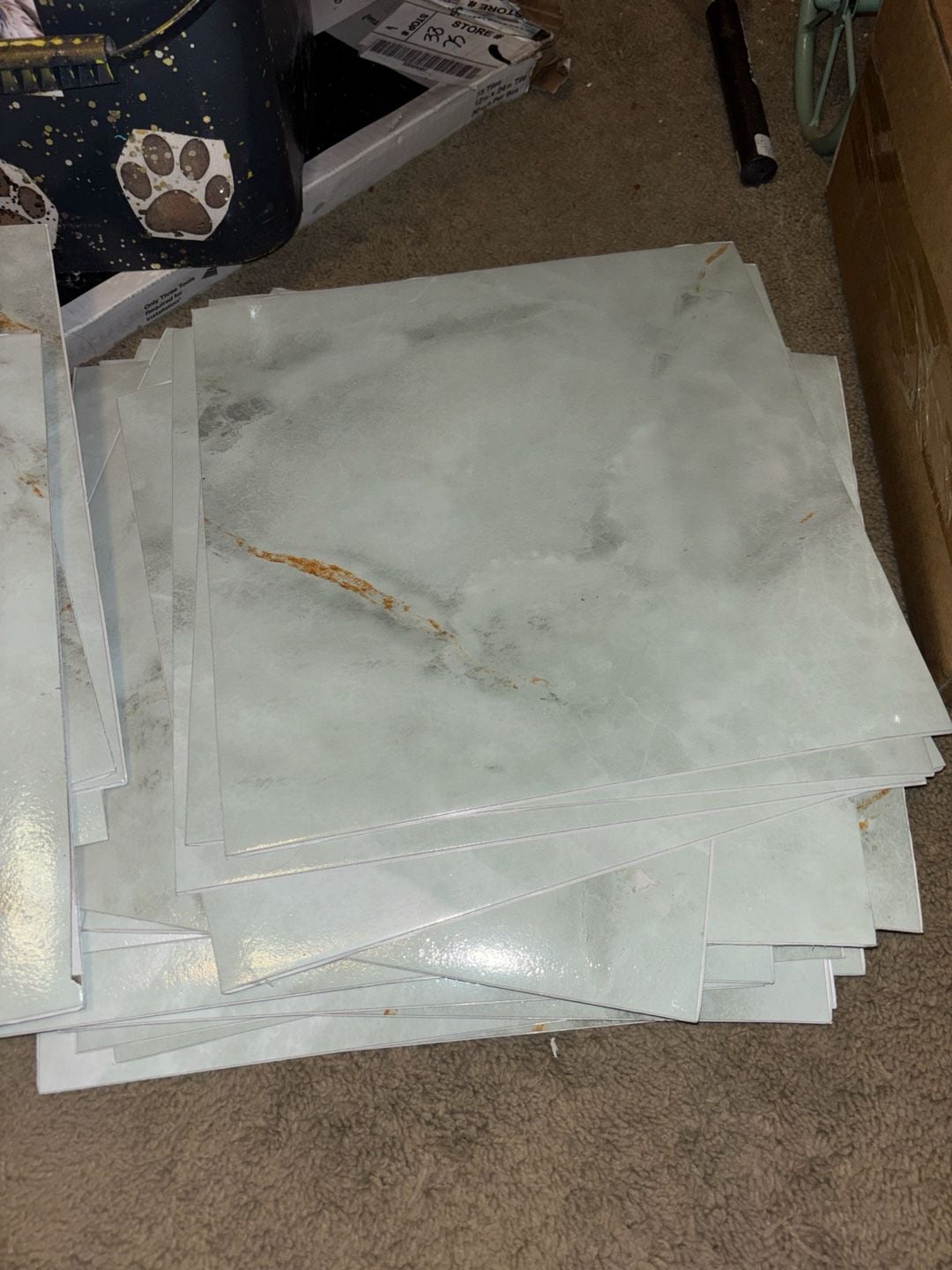 Spiareal Peel and Stick 12x12 Gray Marble Vinyl Floor Tiless (Pack of 12) 3