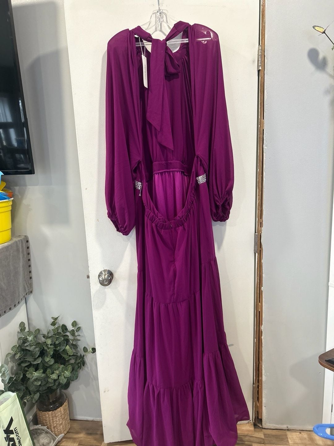 Purple Chiffon Mock Neck Evening Gown NWT. 4XL 7