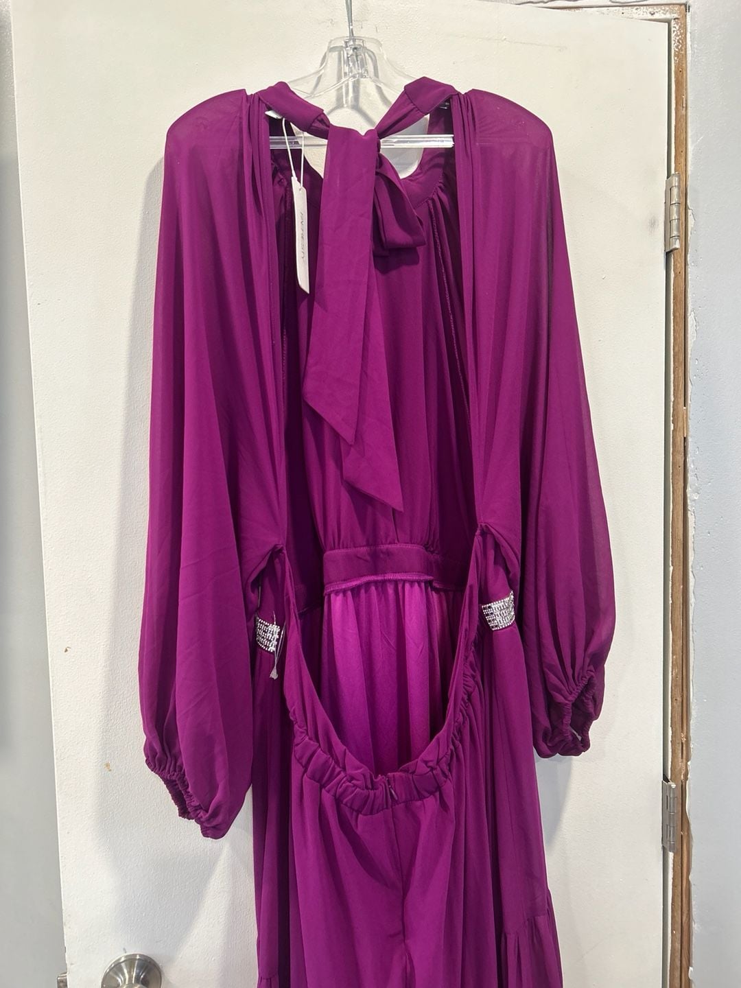 Purple Chiffon Mock Neck Evening Gown NWT. 4XL 8