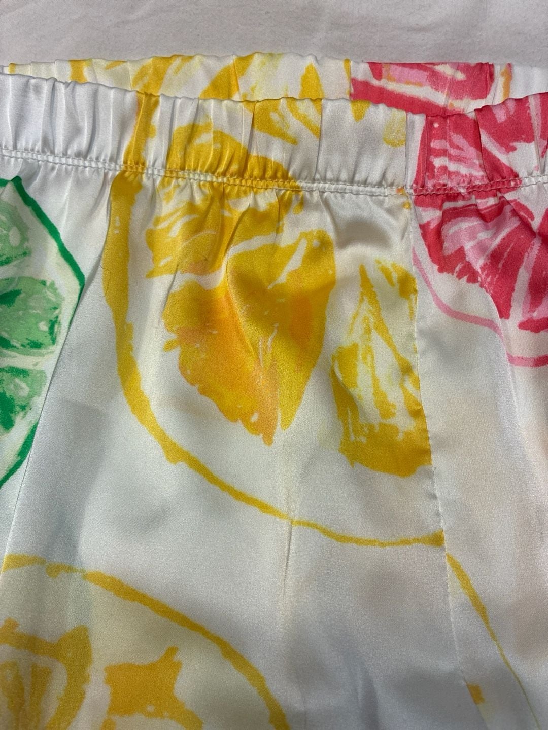 Jaclyn Satin Tropical Citrus Print Pajama Pants 3