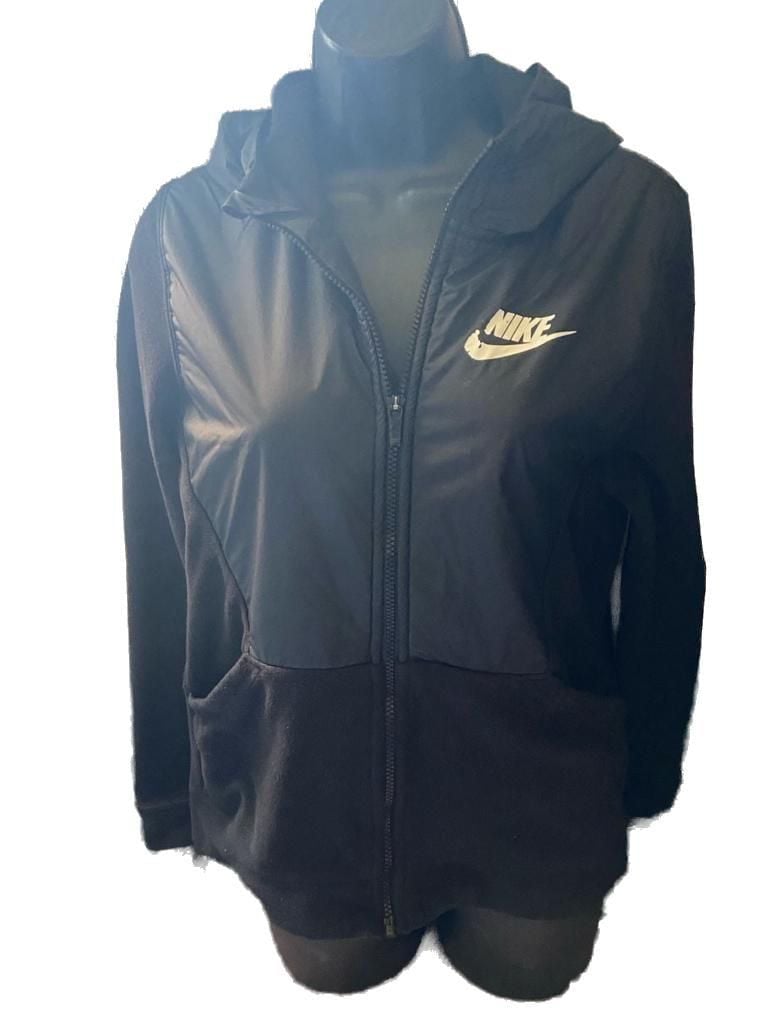 Nike Youth Boys XL Hybrid Full Zip Fleece Hoodie Jacket Black 2
