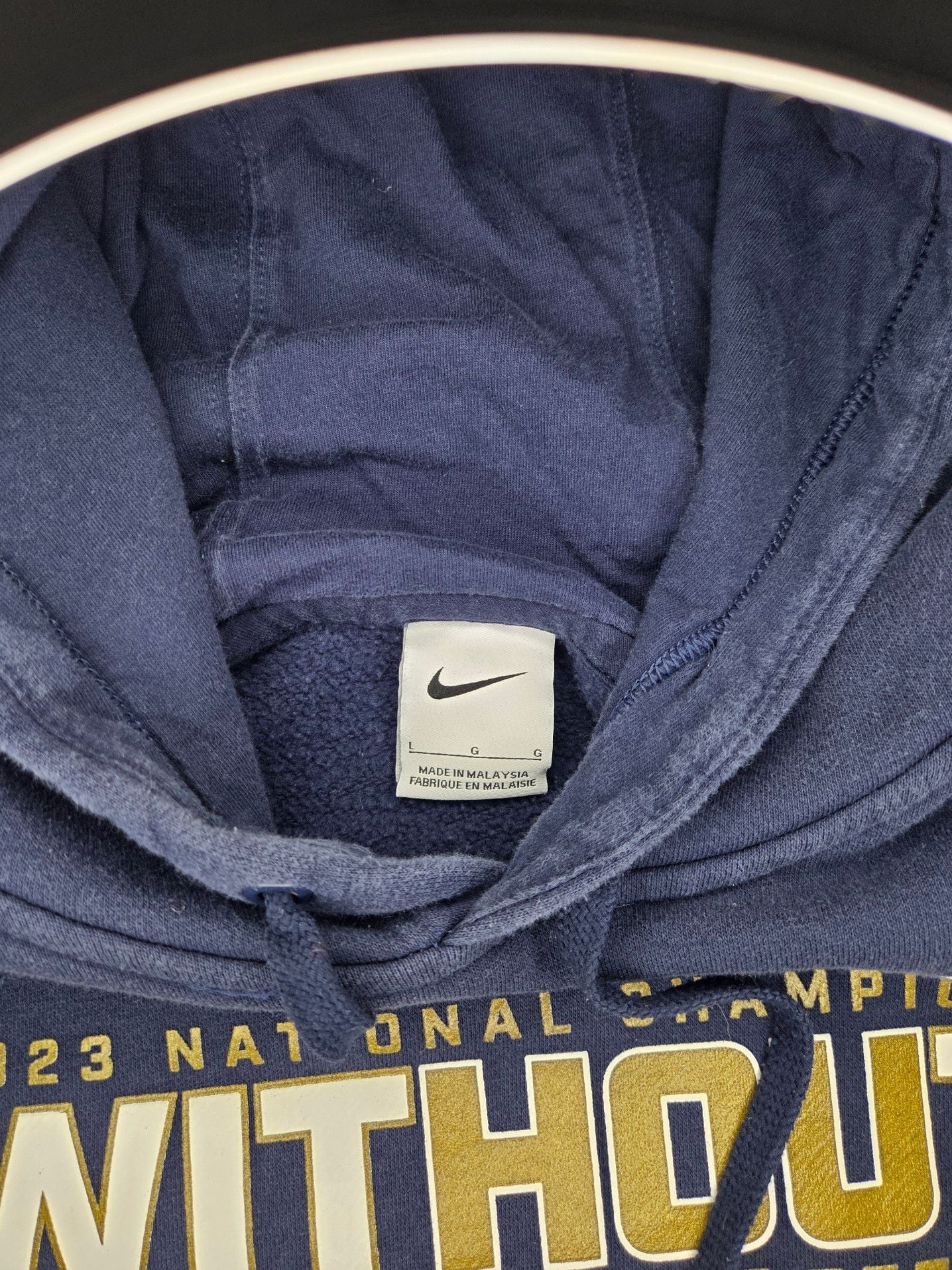 Nike Jordan Michigan Wolverines 2023 National Champions Navy Hoodie Men's Size Large 4