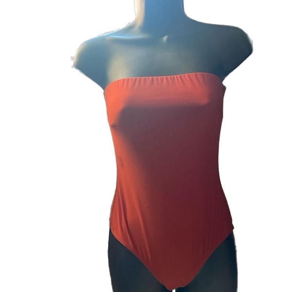 Fashion Nova Strapless Seamless Scoop Neck Bodysuit - Terracotta