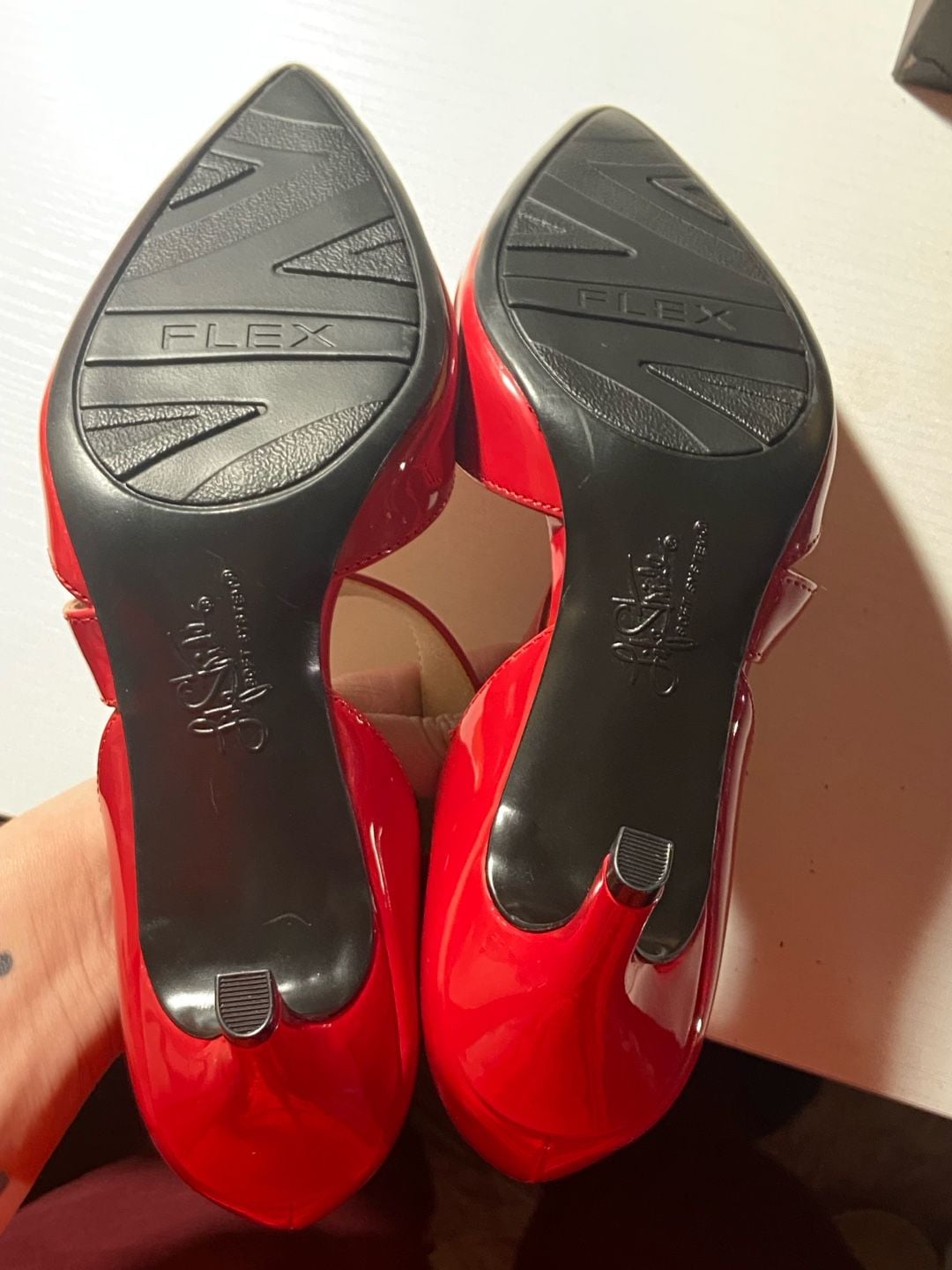 LifeStride Suki Fire Red Patent Pointed Toe Mary Jane D'Orsay Pumps 4
