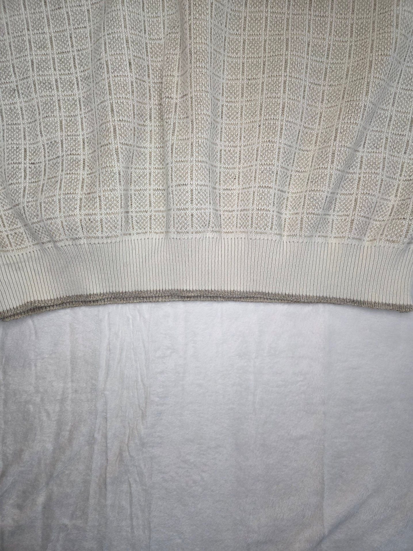 Vintage Textures by Natural Issue V-Neck Patterned Knit Sweater Beige 8