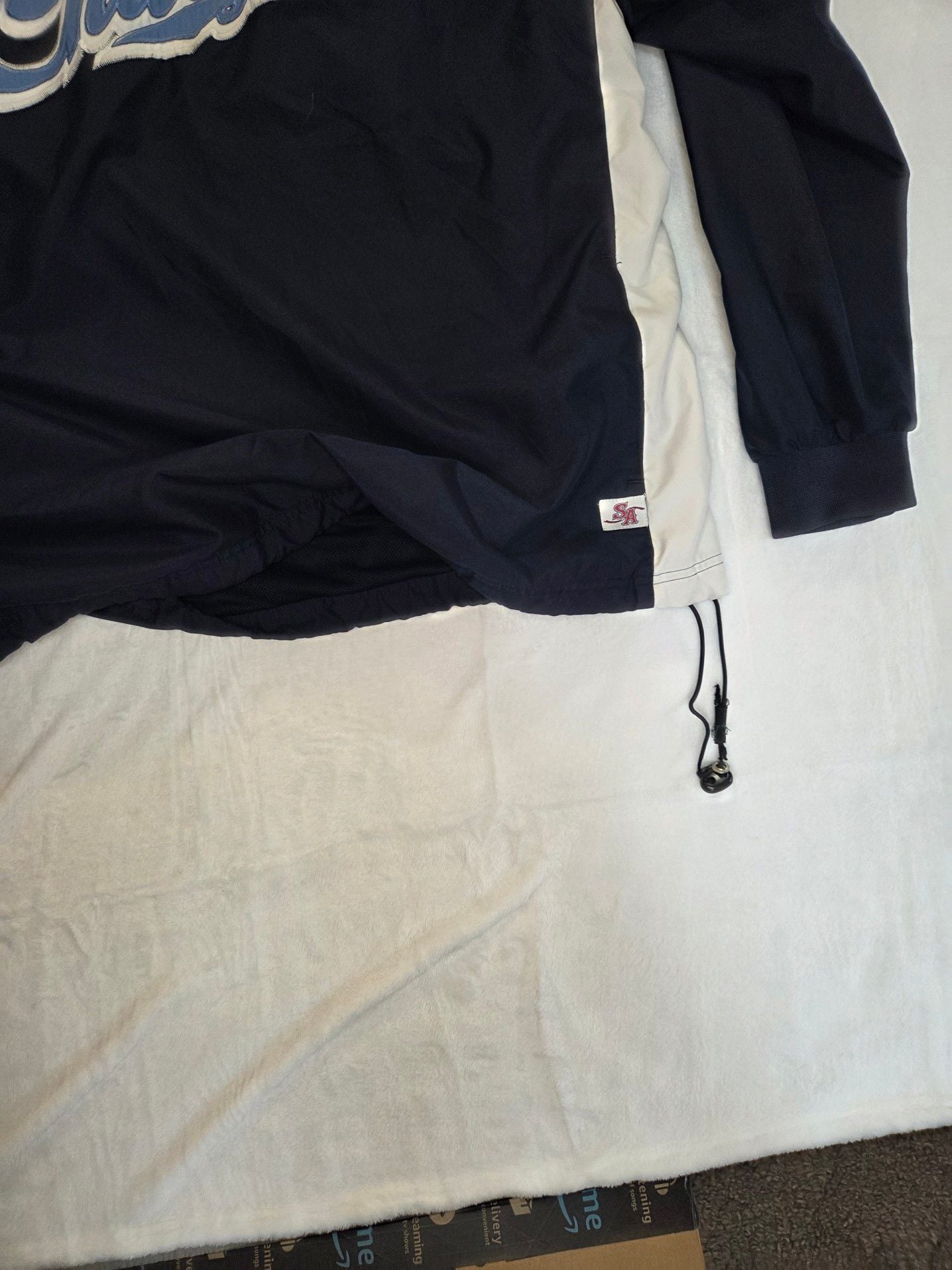 Vintage Sportco Authentic San Diego Chargers V-Neck Windbreaker Pullover Jacket Navy Blue Men's XL 8