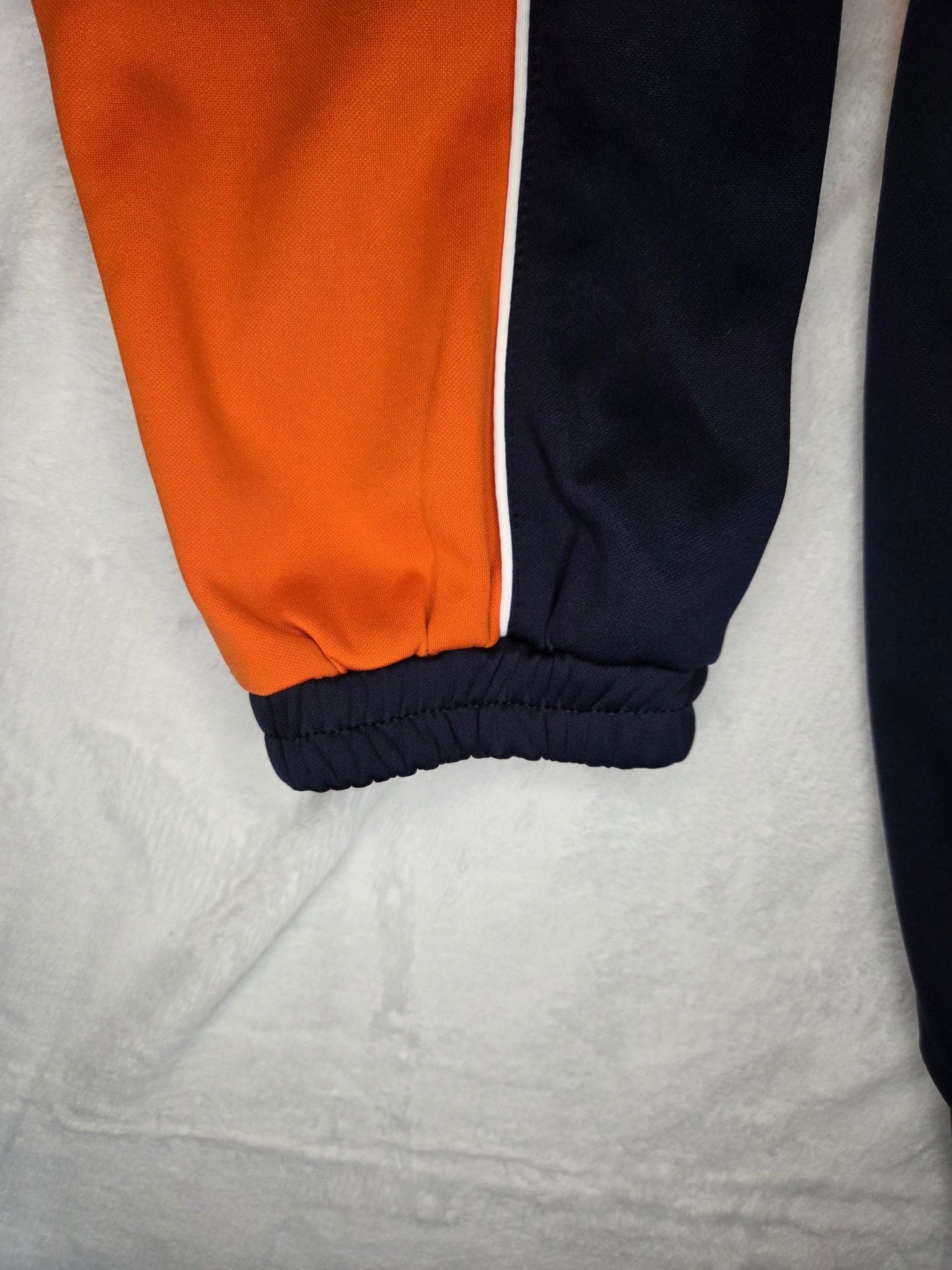 Chicago Bears NFL 1/4 Zip Pullover Men's Large Navy Blue Orange Track Jacket 10