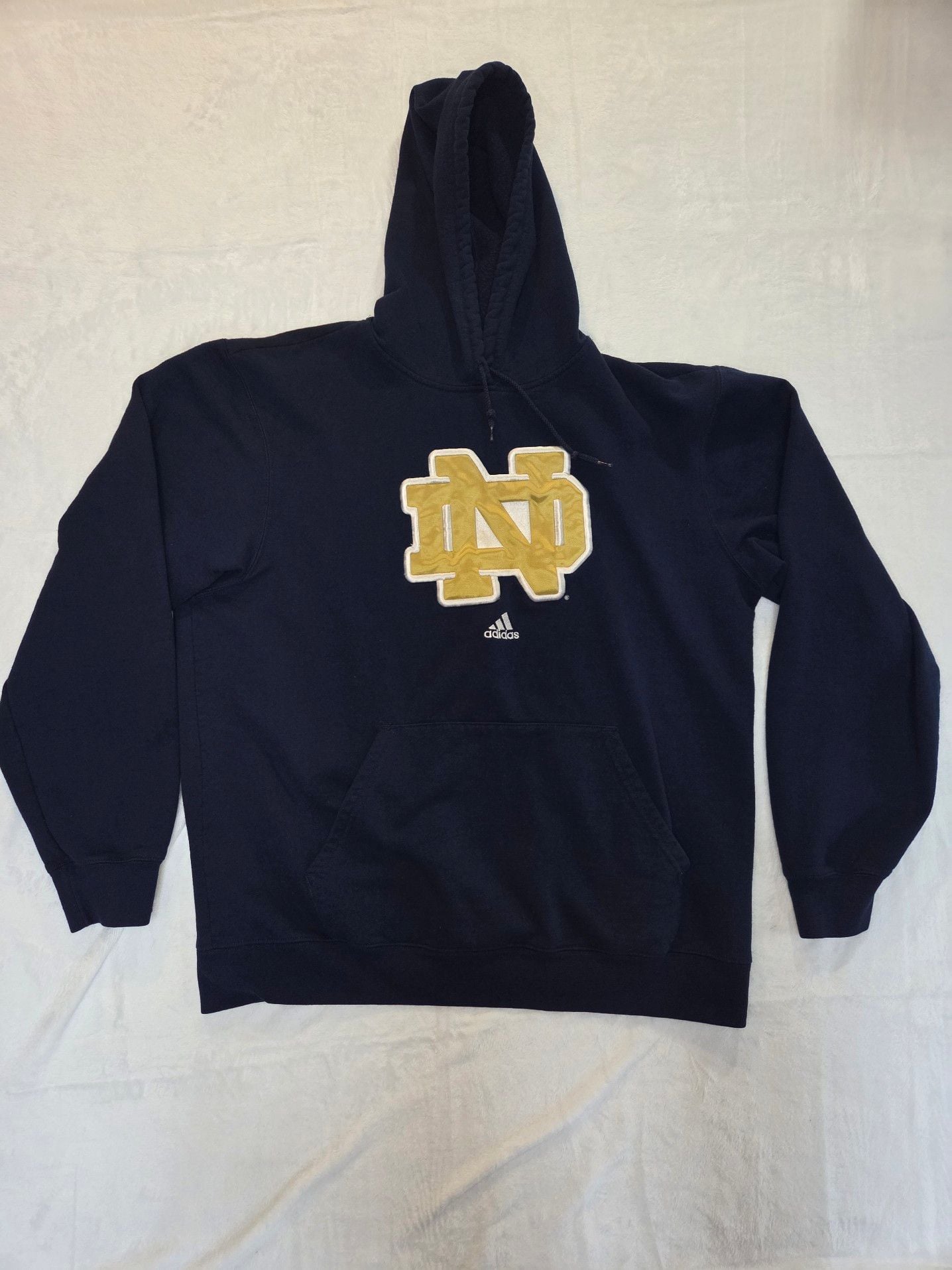 Adidas Notre Dame Fighting Irish Navy Blue Pullover Hoodie Small 2