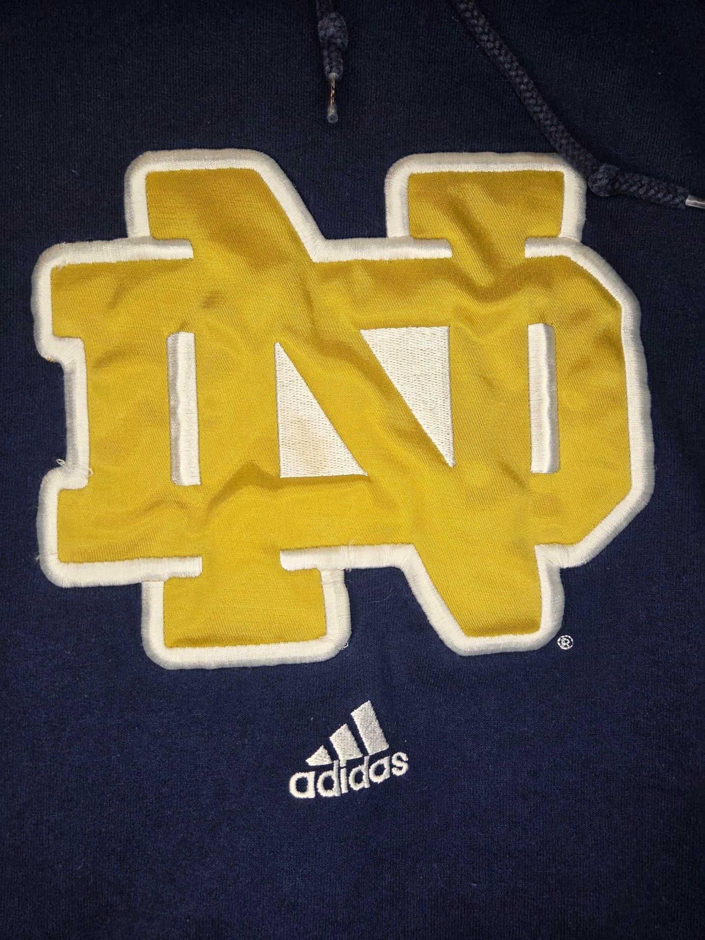 Adidas Notre Dame Fighting Irish Navy Blue Pullover Hoodie Small 3