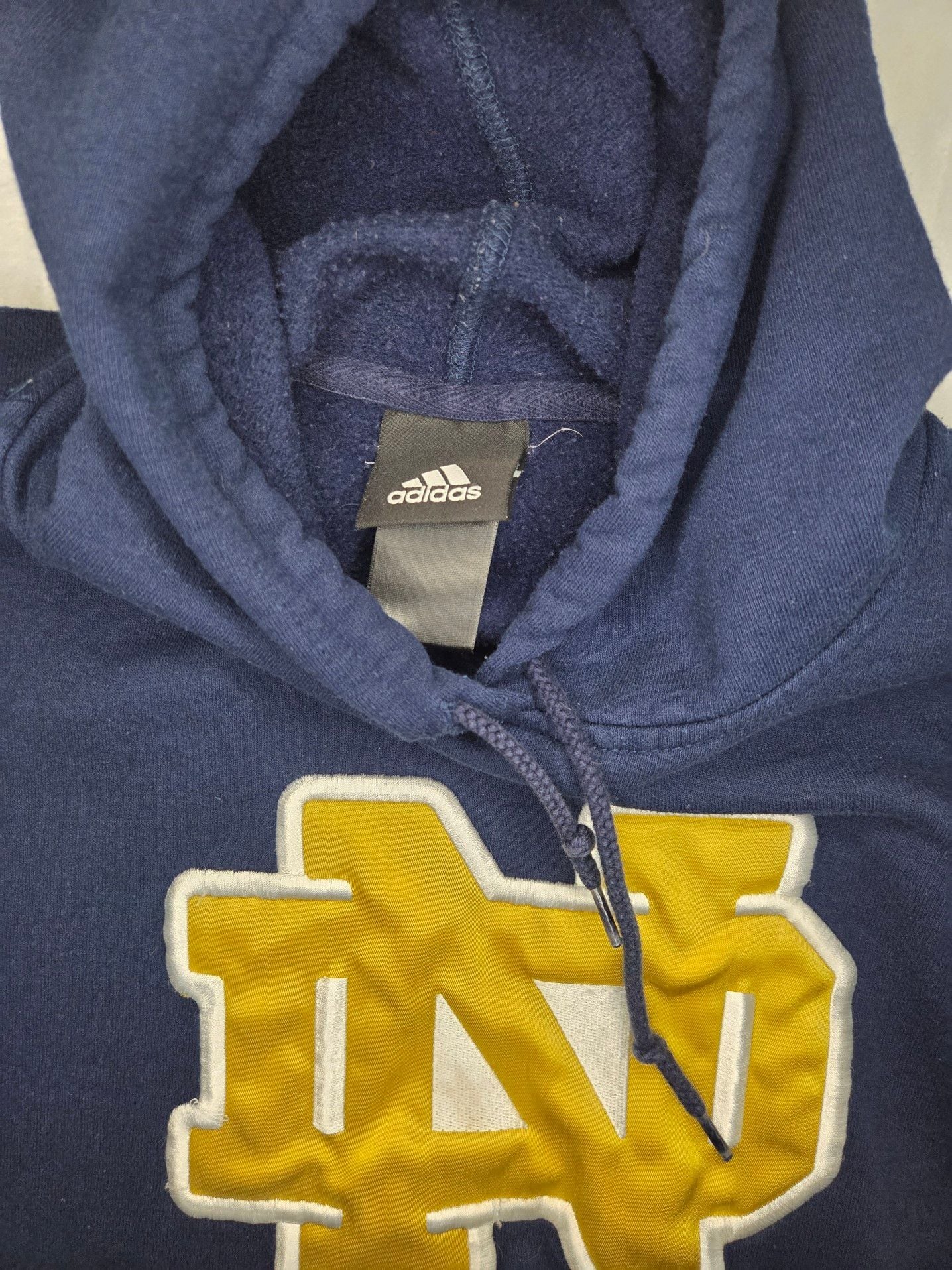 Adidas Notre Dame Fighting Irish Navy Blue Pullover Hoodie Small 4