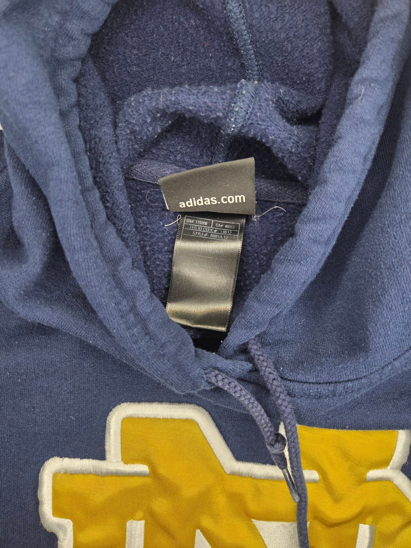 Adidas Notre Dame Fighting Irish Navy Blue Pullover Hoodie Small 5