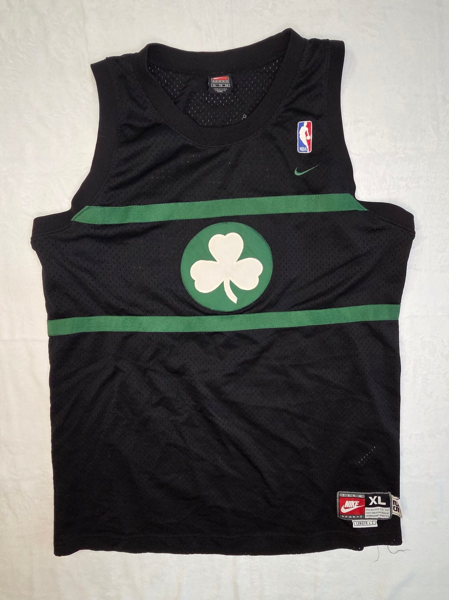 Vintage Nike Paul Pierce Boston Celtics Shooting Shirt Jersey Men's XL Black Green 2