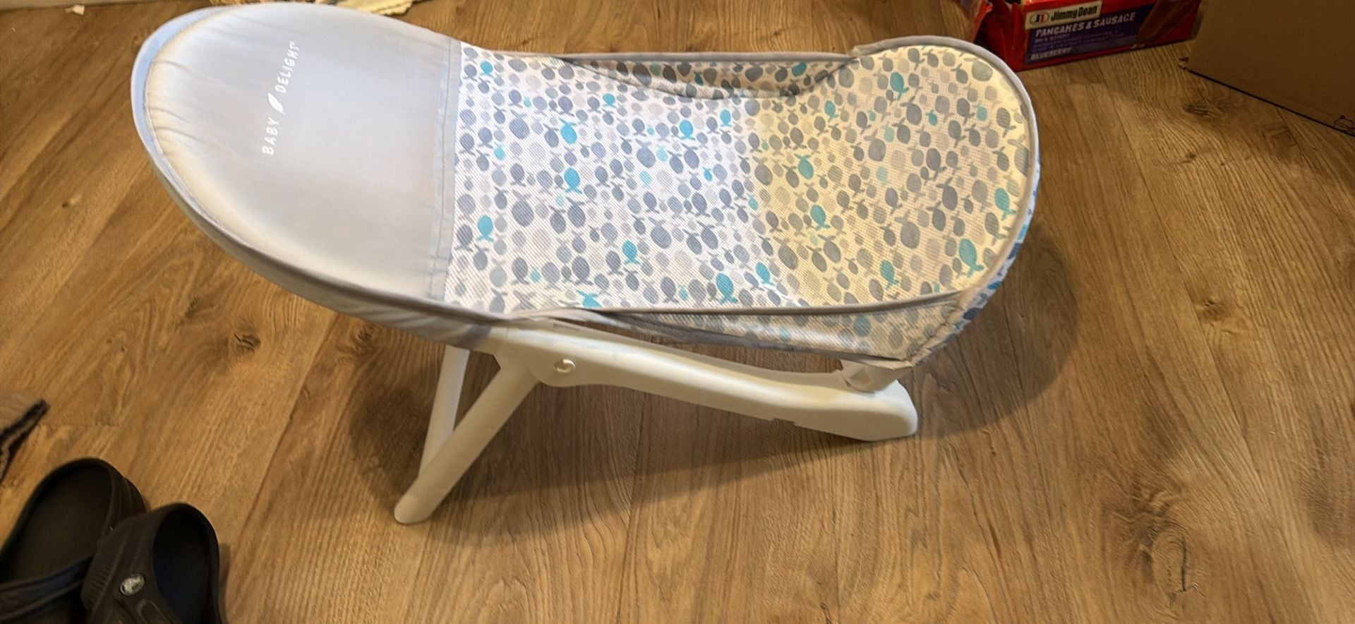 Baby Delight Cushy Nest Cirro Infant Mesh Bather - Grey Fish 1