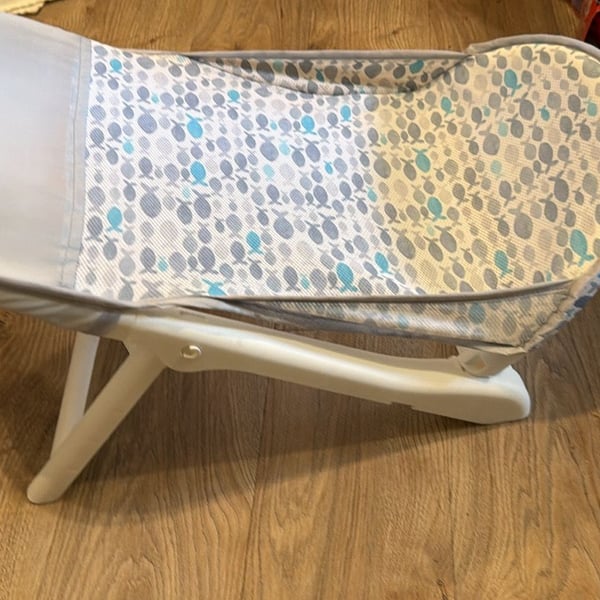 Baby Delight Cushy Nest Cirro Infant Mesh Bather - Grey Fish