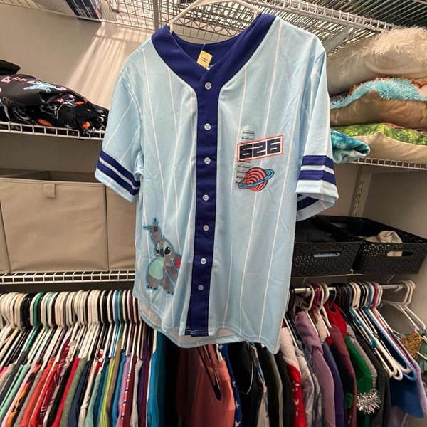 Disney Lilo & Stitch Experiment 626 Pinstripe Baseball Jersey