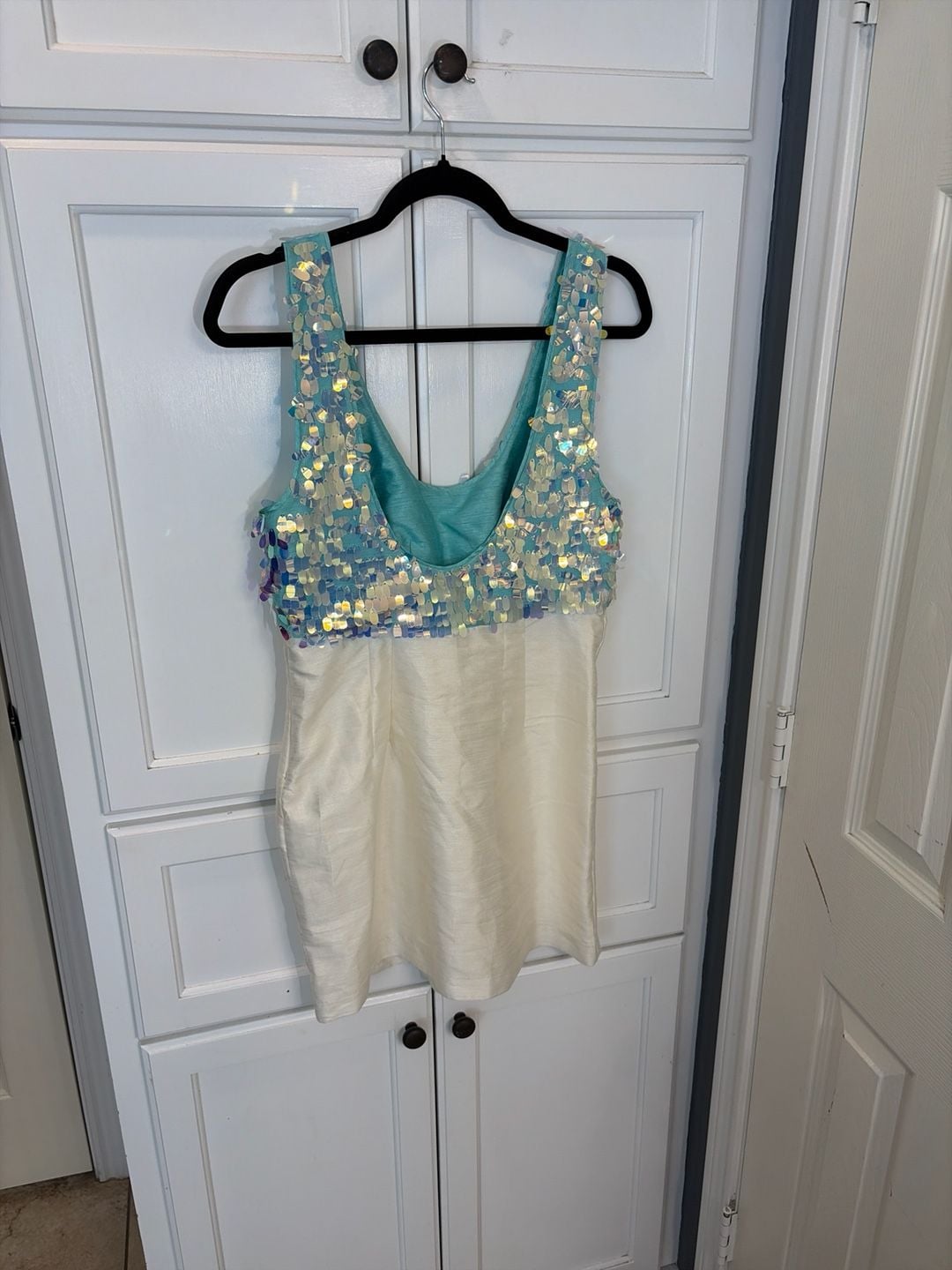 Kimchi Blue Urban Outfitters Sparkle Mermaid Bow Sequin Party Mini Dress M 6