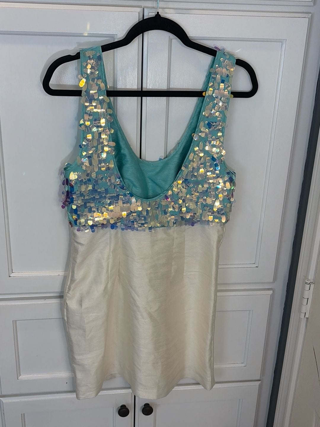 Kimchi Blue Urban Outfitters Sparkle Mermaid Bow Sequin Party Mini Dress M 7