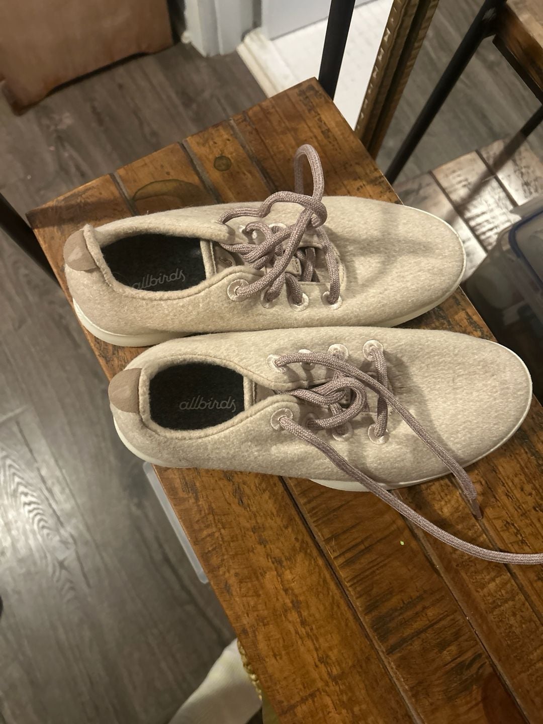 Allbirds Women's Wool Runners in Heathered Beige/Tan 2