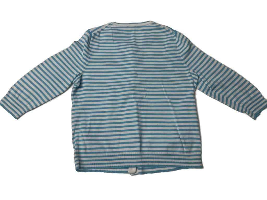 Talbots Blue and White Striped Button-Up Cardigan Large Petite 7
