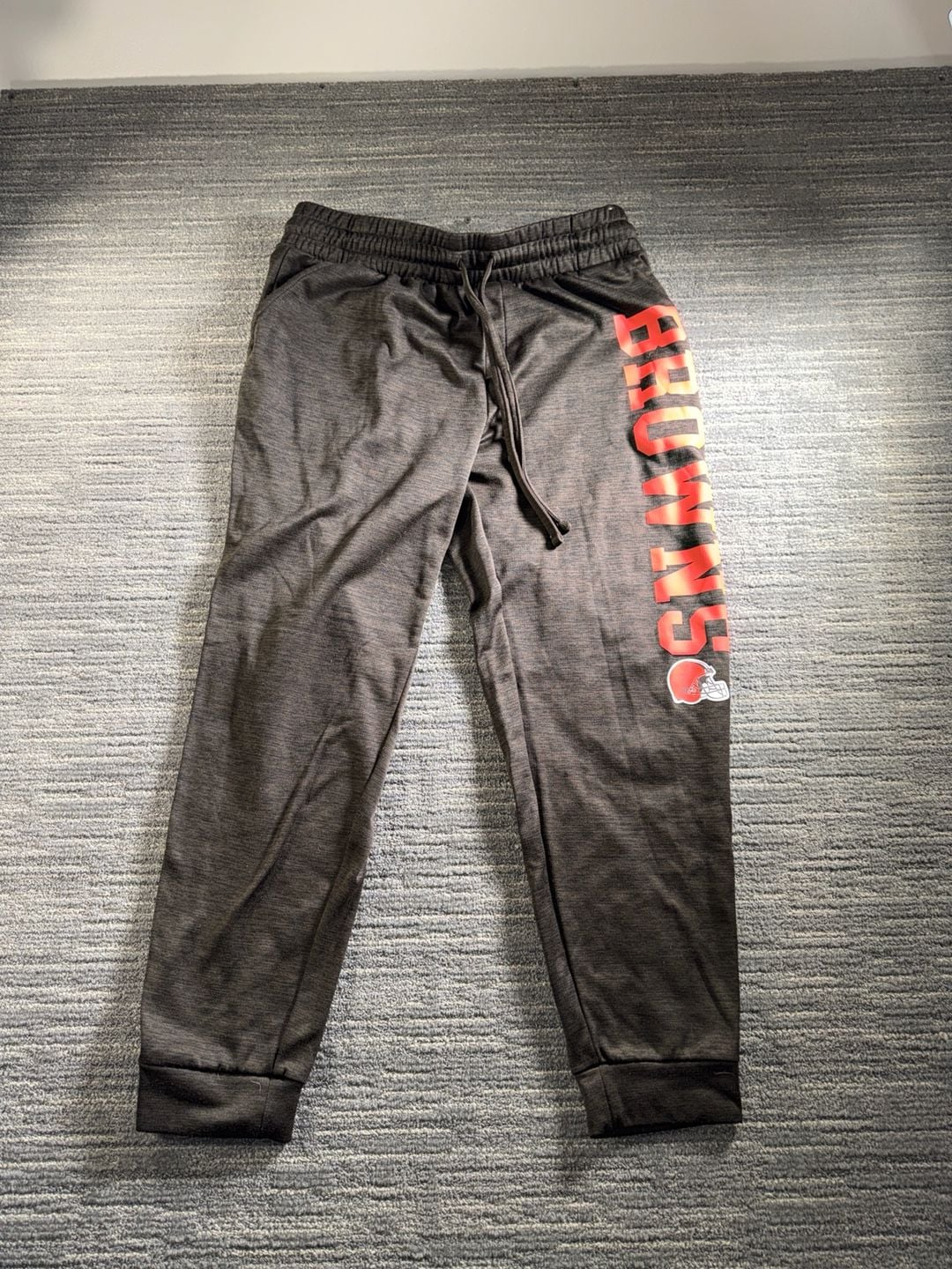 Cleveland Browns NFL Team Apparel Men's Heathered Charcoal Jogger Sleepwear Pants 2
