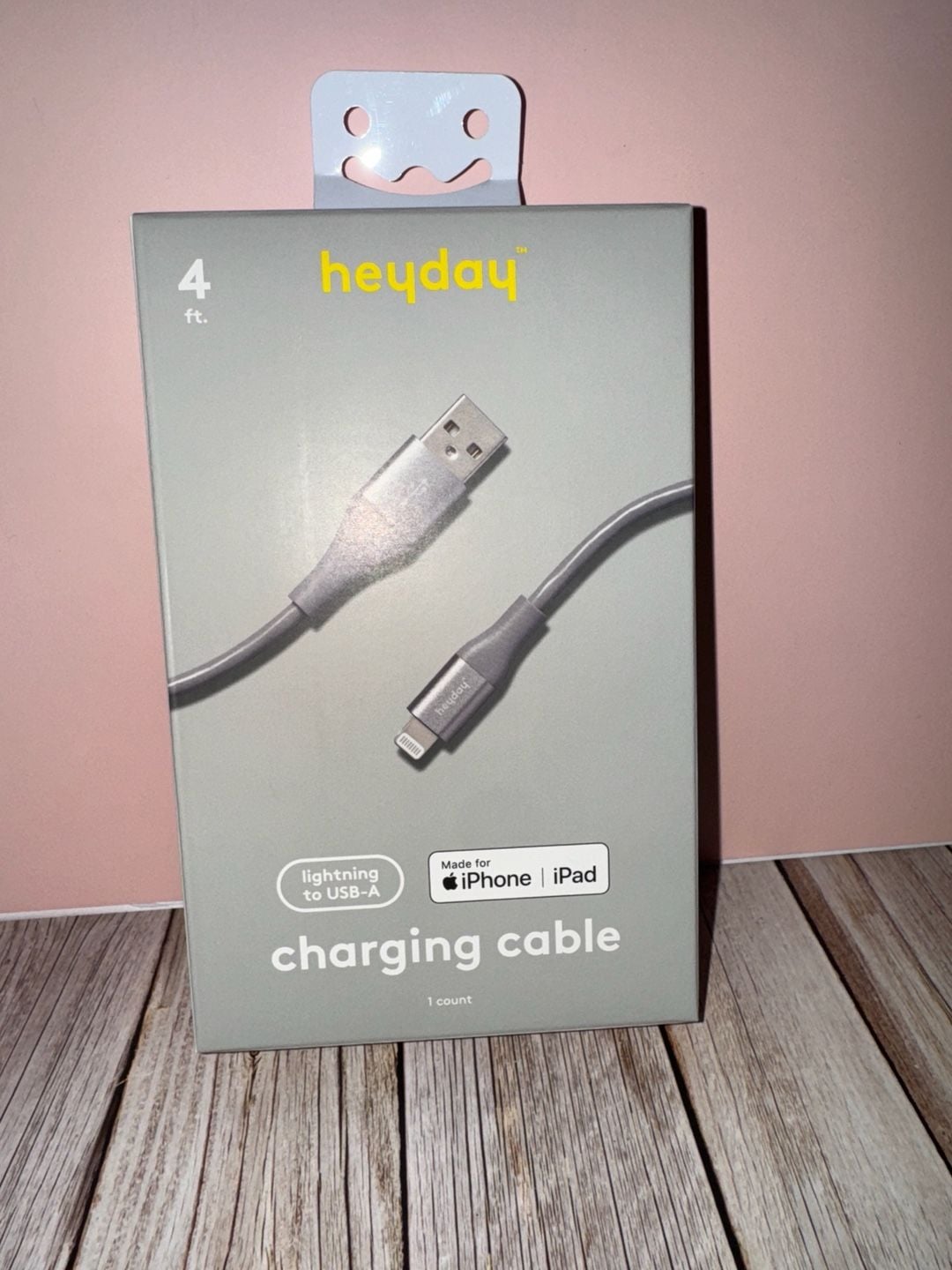 heyday 4ft Lightning to USB-A Charging Cable for iPhone & iPad - Gray 3