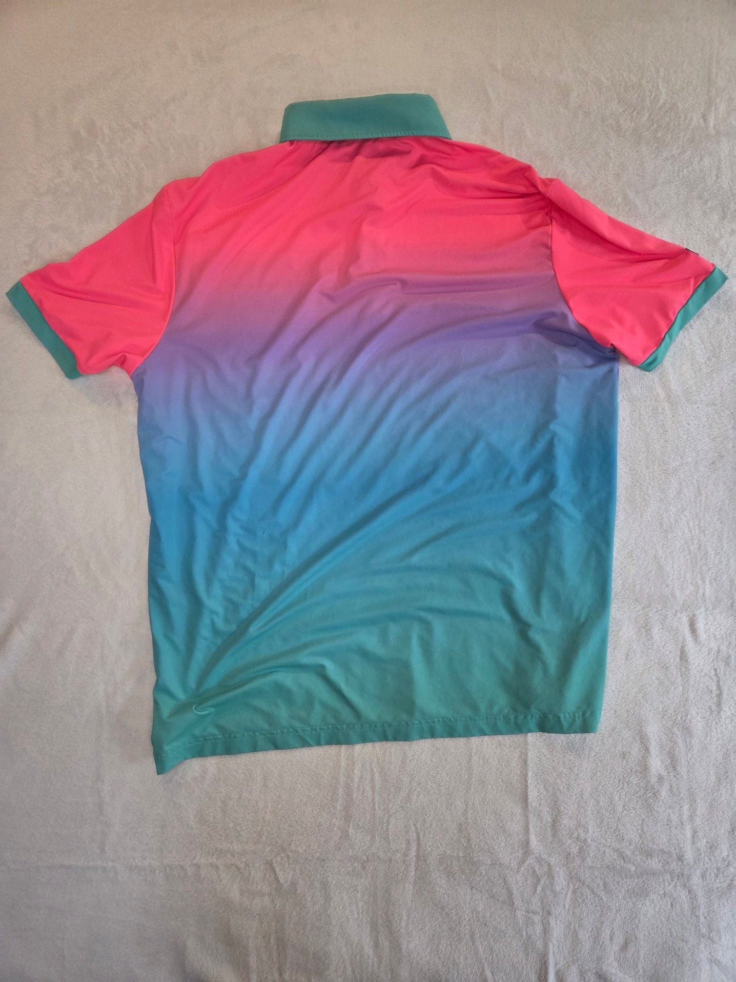 Sunday Swagger Men's XL Miami Vice Palm Tree Gradient Golf Polo Shirt 10
