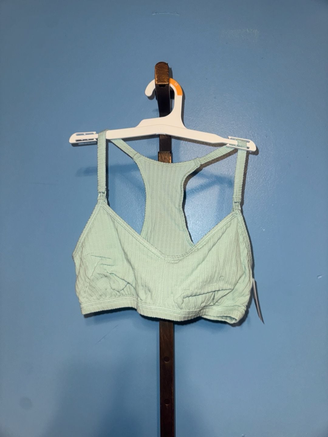 Auden Women's Unlined Ribbed Racerback Nursing Bralette - Mint Green 1